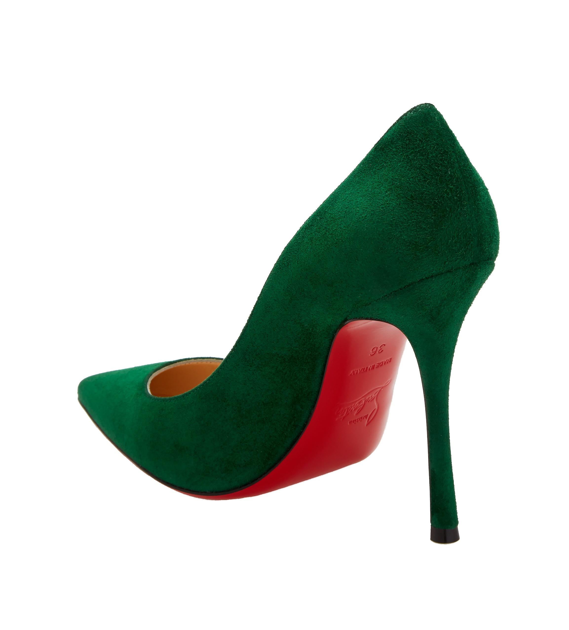 Christian Louboutin Decoltish Jungle Green Suede Pumps Lyst