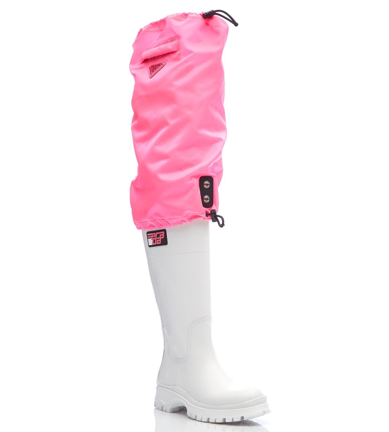 prada white and pink boots