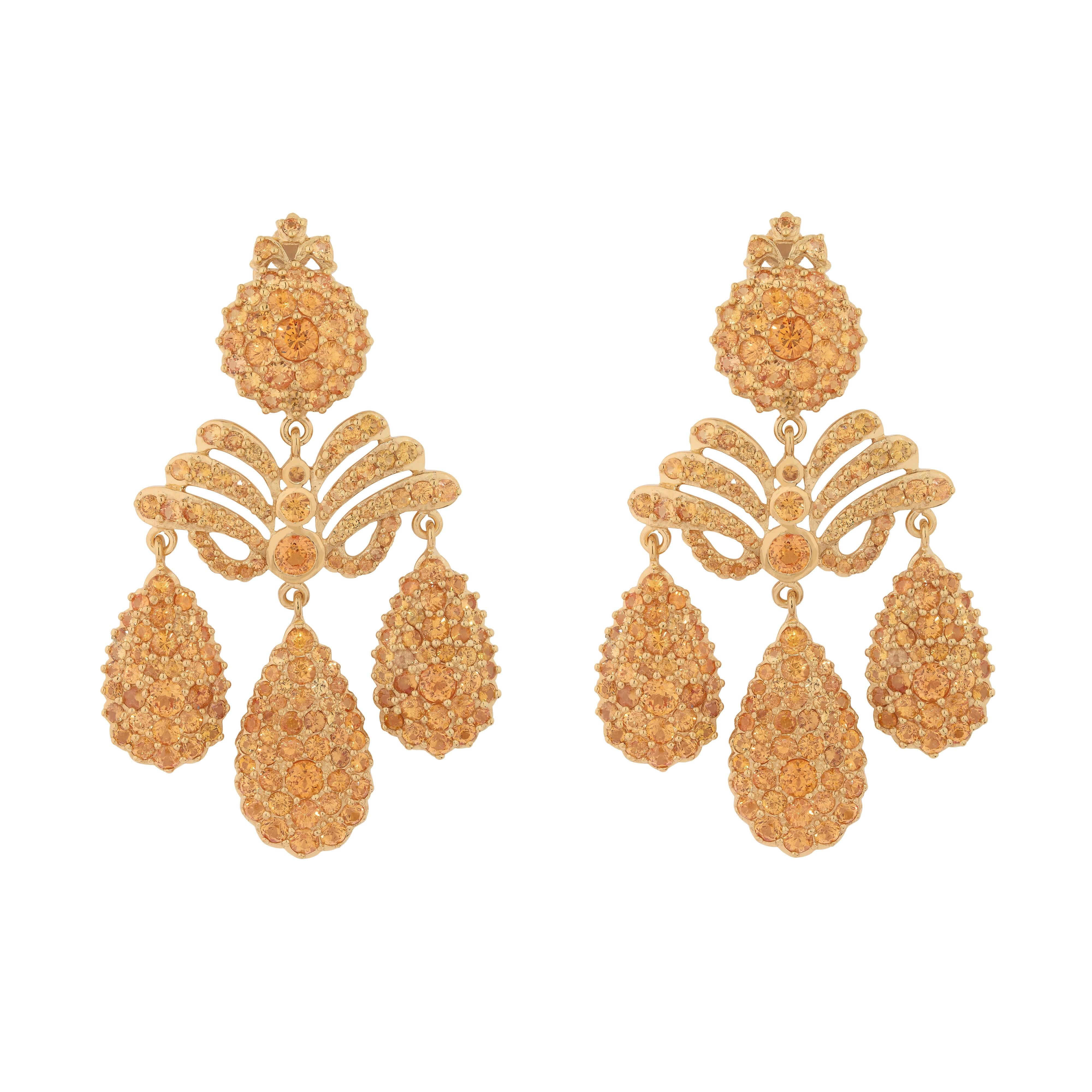 Lyst Sylvie Corbelin Garnet Chandelier Earrings In Metallic Sylvie Corbelin Women S Metallic Garnet Chandelier Earrings