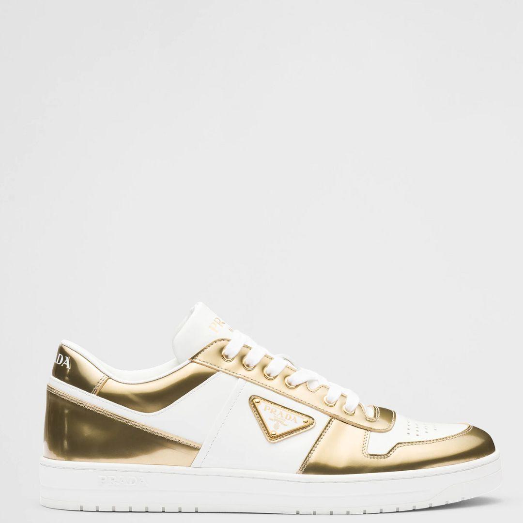 Prada Downtown Sneakers In Gold in Natural | Lyst