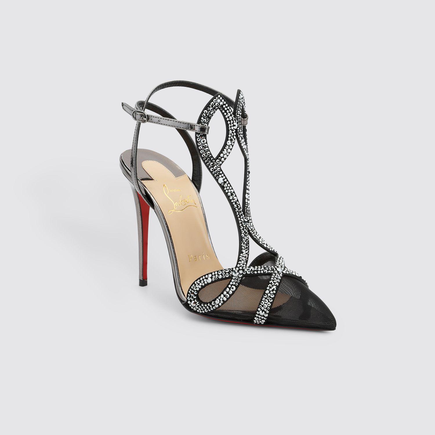 christian louboutin double l metallic red sole pumps