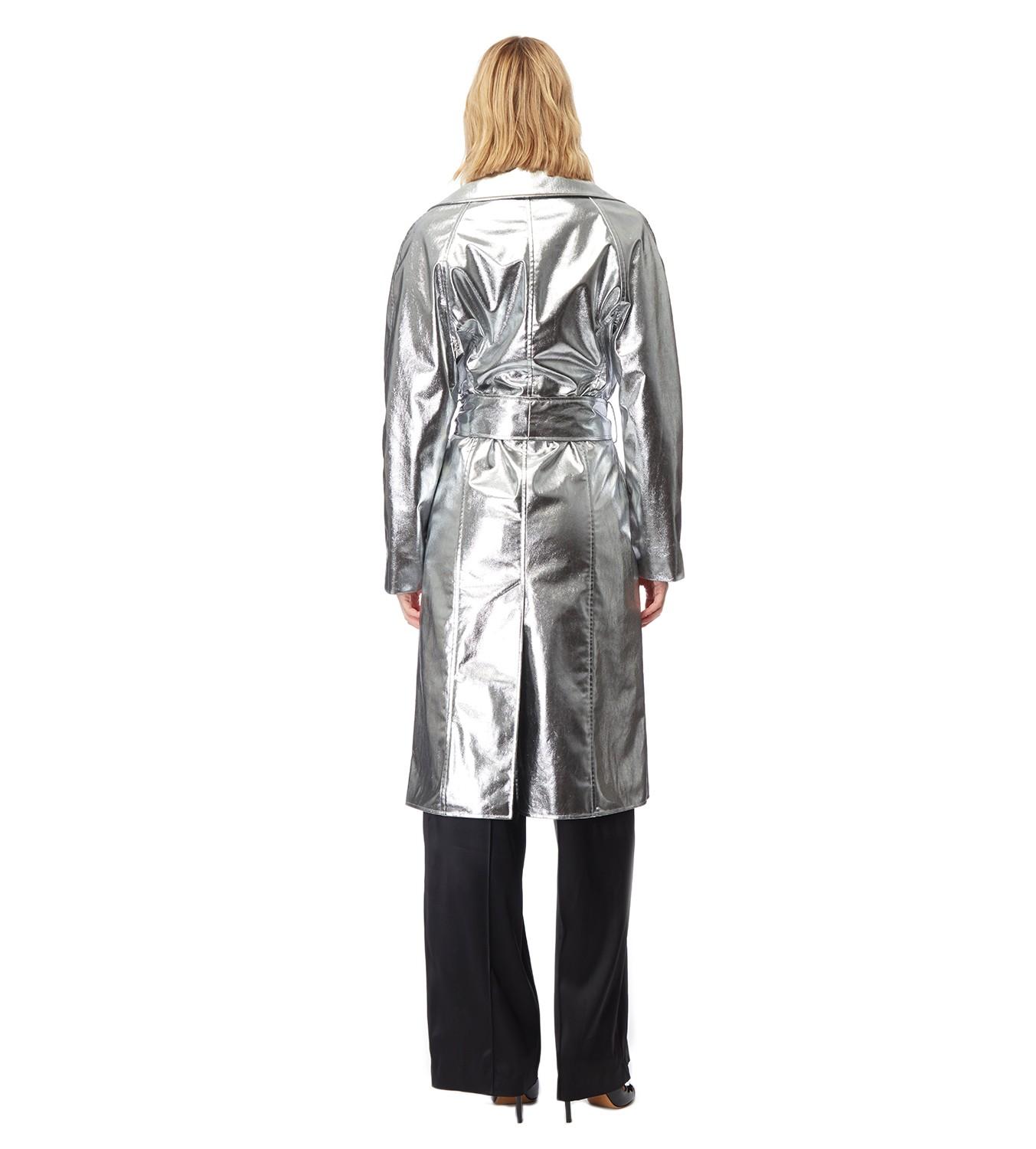 silver metallic raincoat