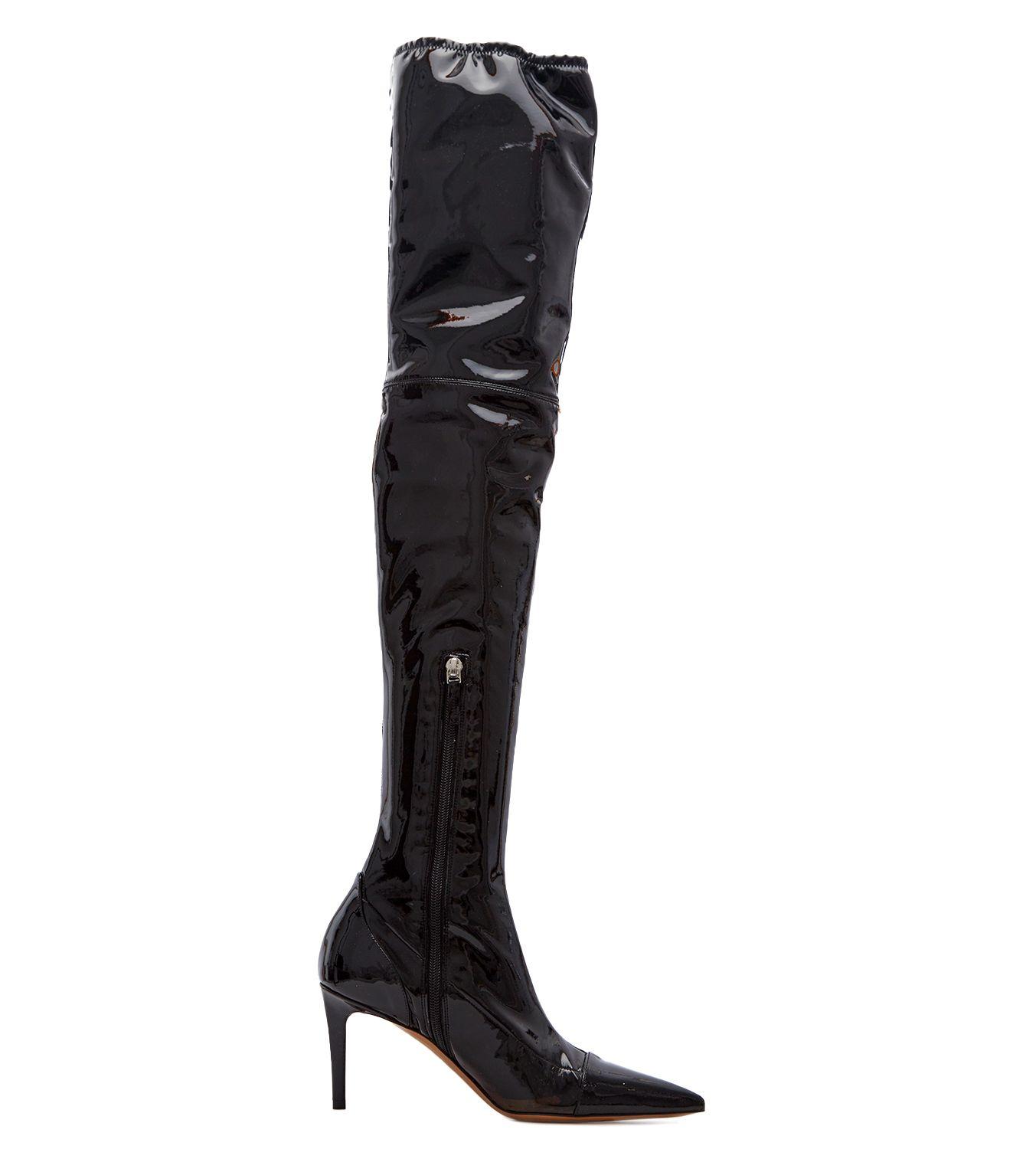 vinyl thigh boots