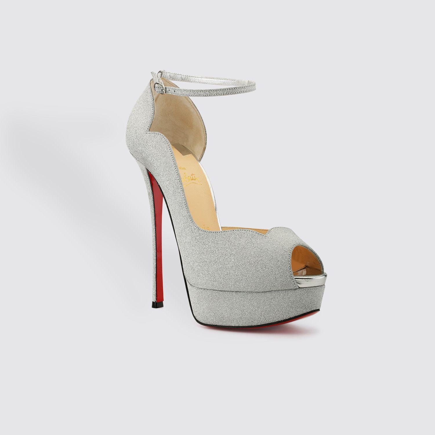 white sparkly platform heels