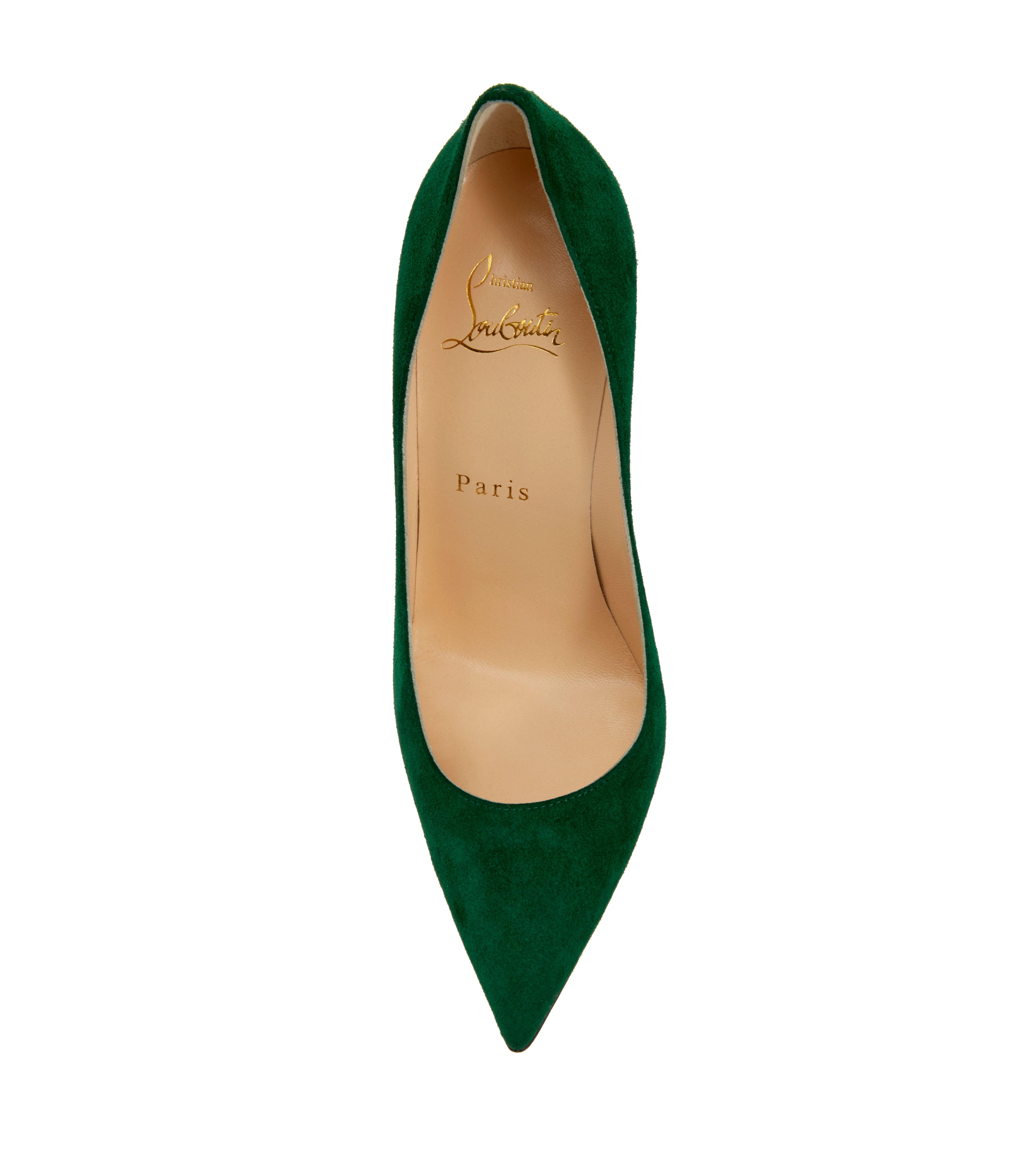 Christian Louboutin Decoltish Jungle Green Suede Pumps | Lyst