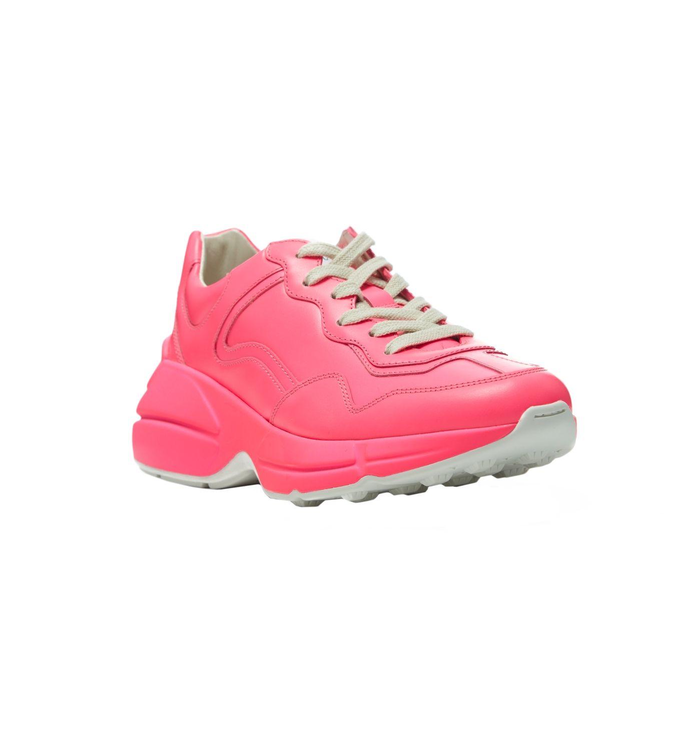 Gucci Rhyton Fluorescent Leather Sneaker in Pink - Lyst