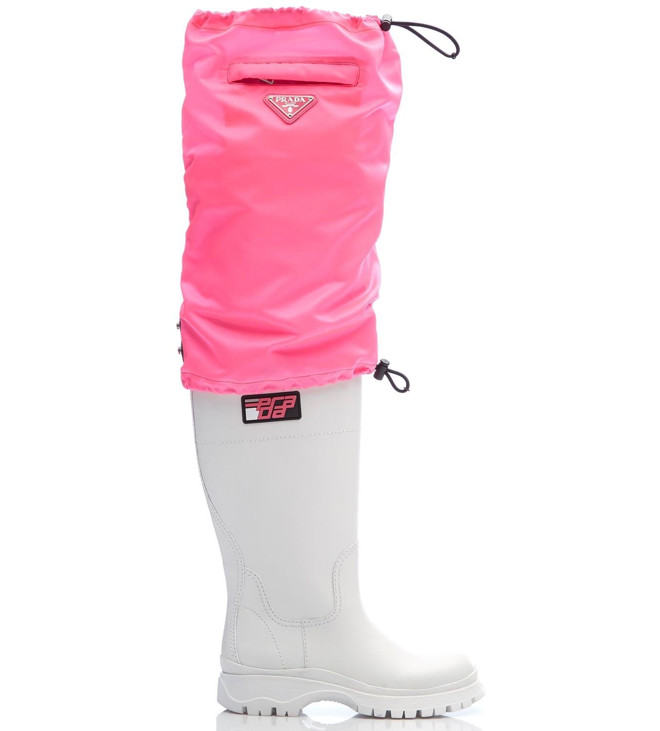 prada boots pink