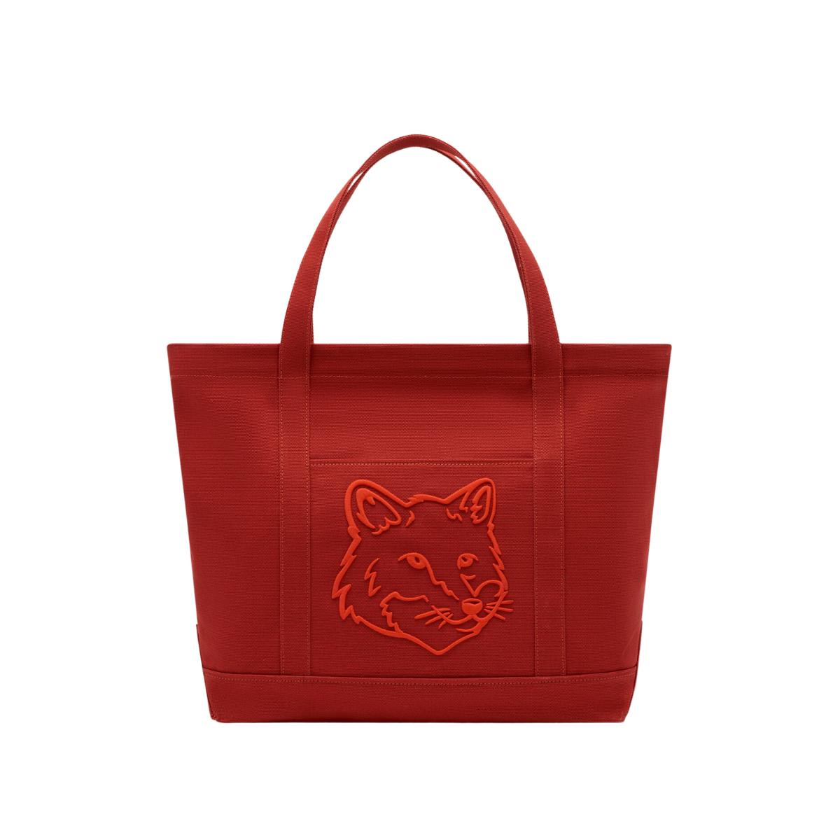 Maison Kitsuné Bold Fox Head Large Tote Bag Burnt Red | Lyst UK