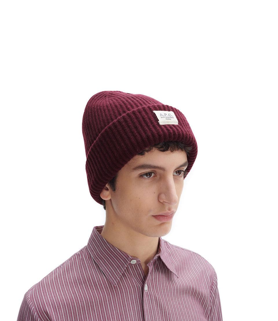 A.P.C. Wool Bonnet James Bordeaux in Red | Lyst