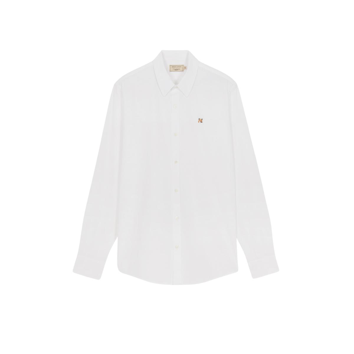 Maison Kitsuné Fox Head Embroidery Classic Shirt White for Men | Lyst
