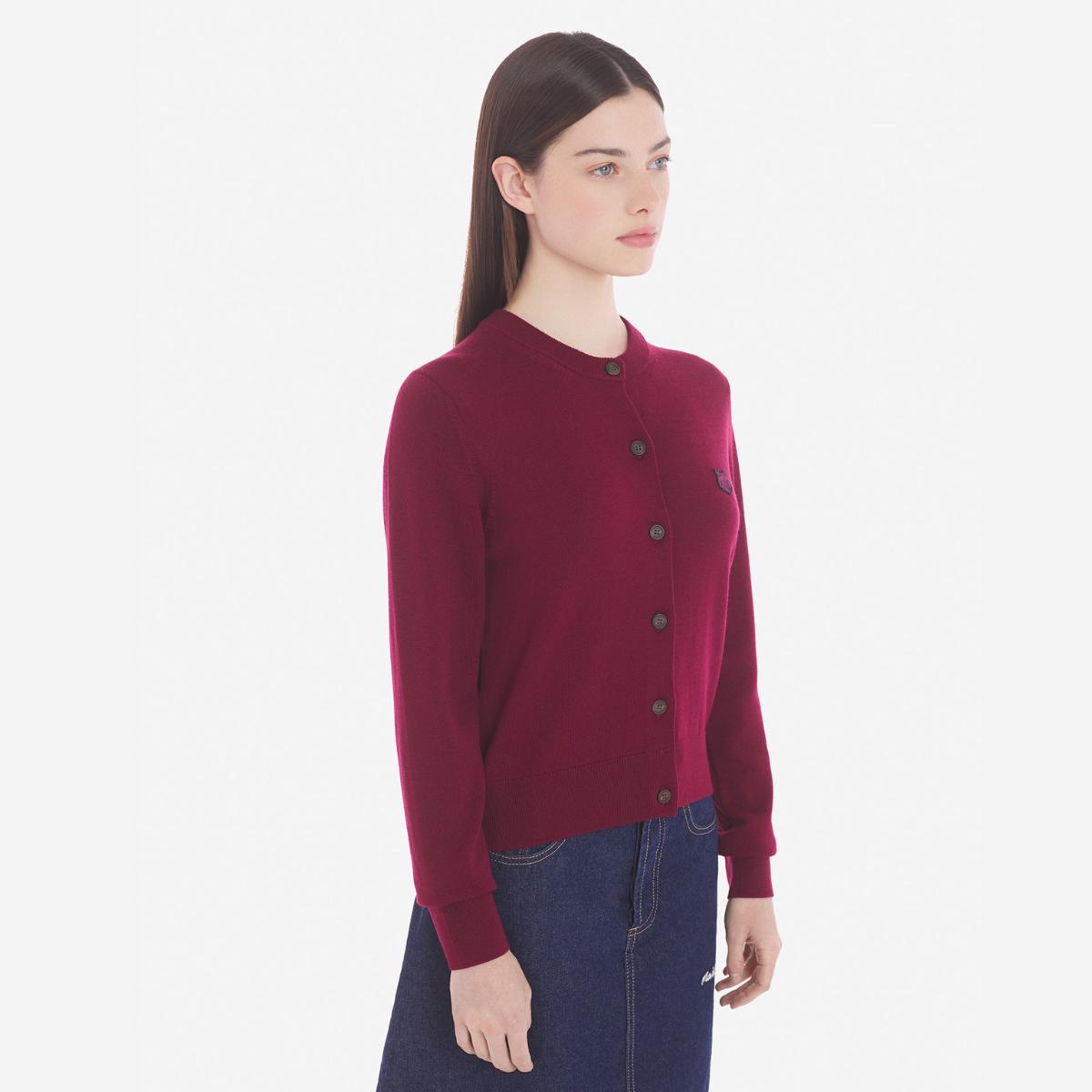 Maison Kitsuné Bold Fox Head Patch Regular Cardigan Grape in