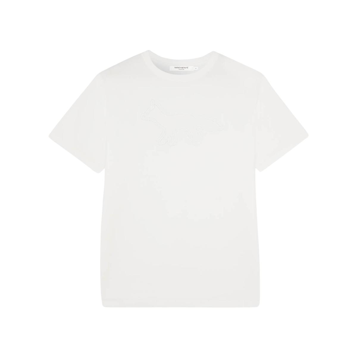 Maison Kitsuné Contour Fox Patch Relaxed Tee-shirt Off White for