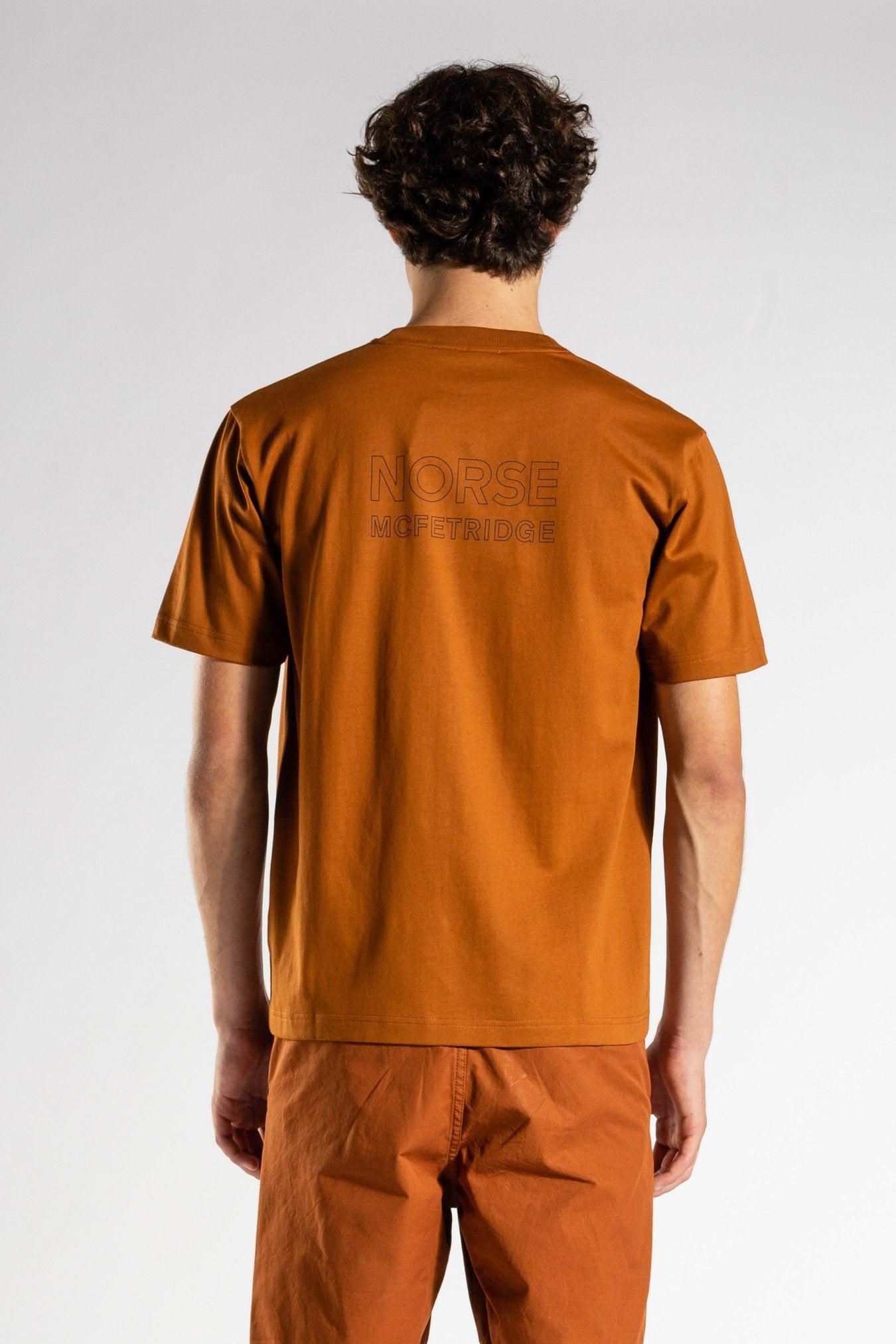 Mens Clothing T-shirts Short sleeve t-shirts Norse Projects Cotton X Geoff Mcfetridge Johannes Faces Red Ochre for Men 