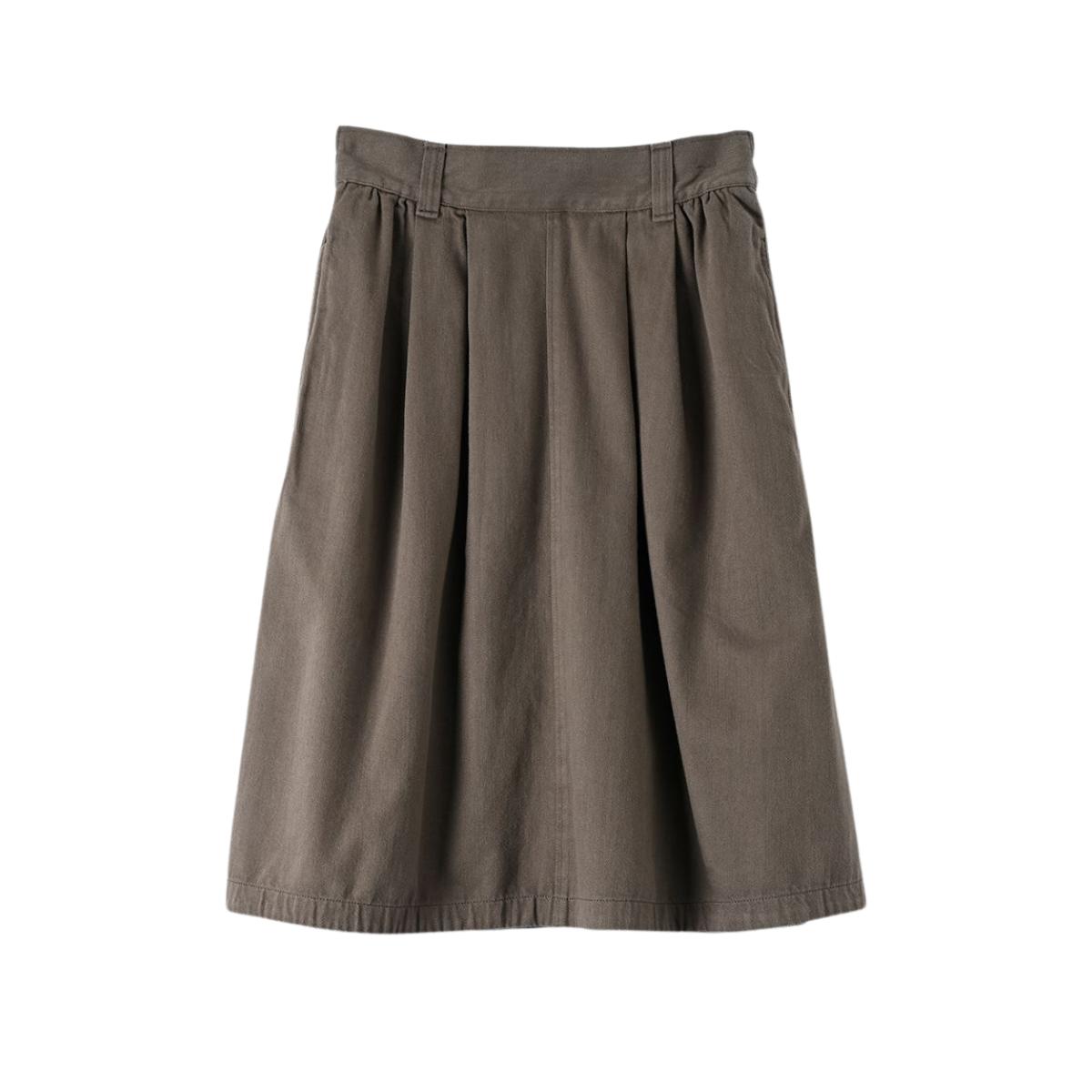 MHL by Margaret Howell Pull On Scout Skirt Worn Cotton Drill Olive Leaf ...