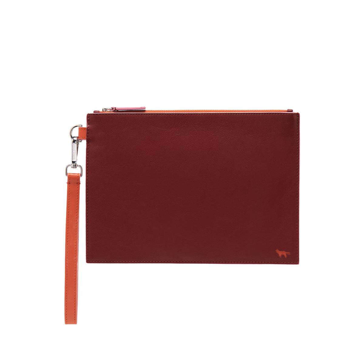 Maison Kitsuné Profile Fox Pouch With Strap in Red | Lyst