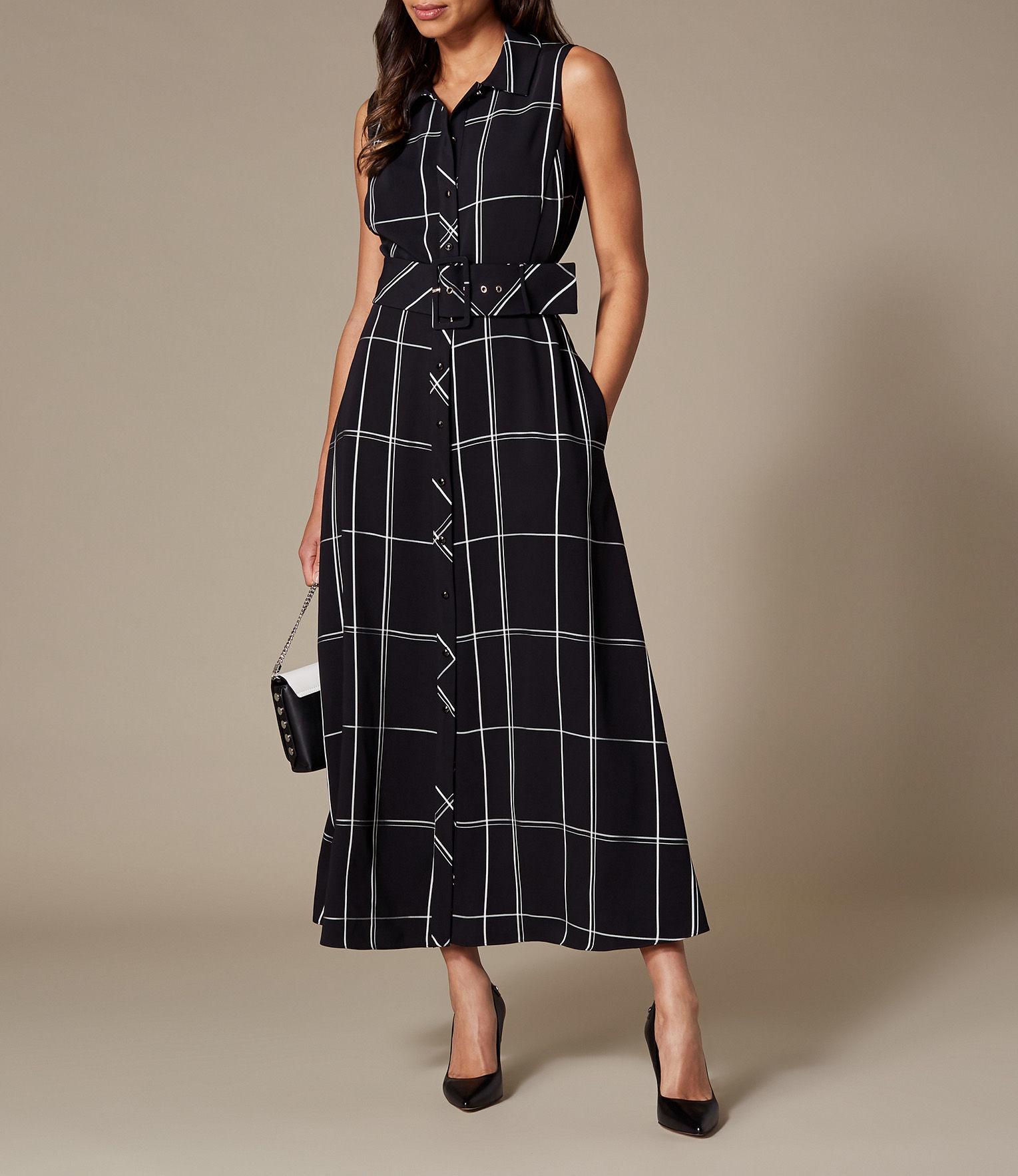 karen millen oversized check maxi dress