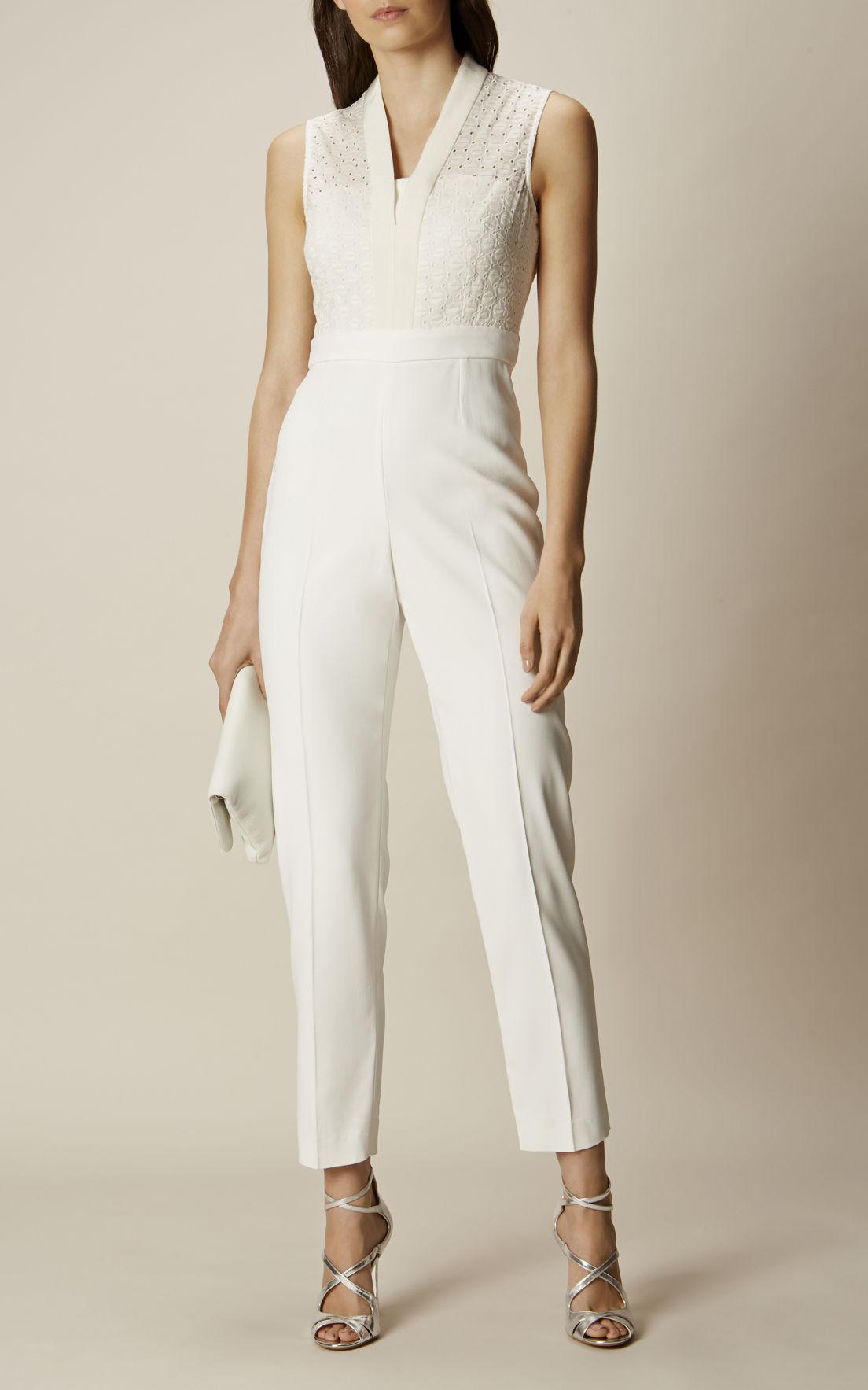 karen millen jumpsuit white