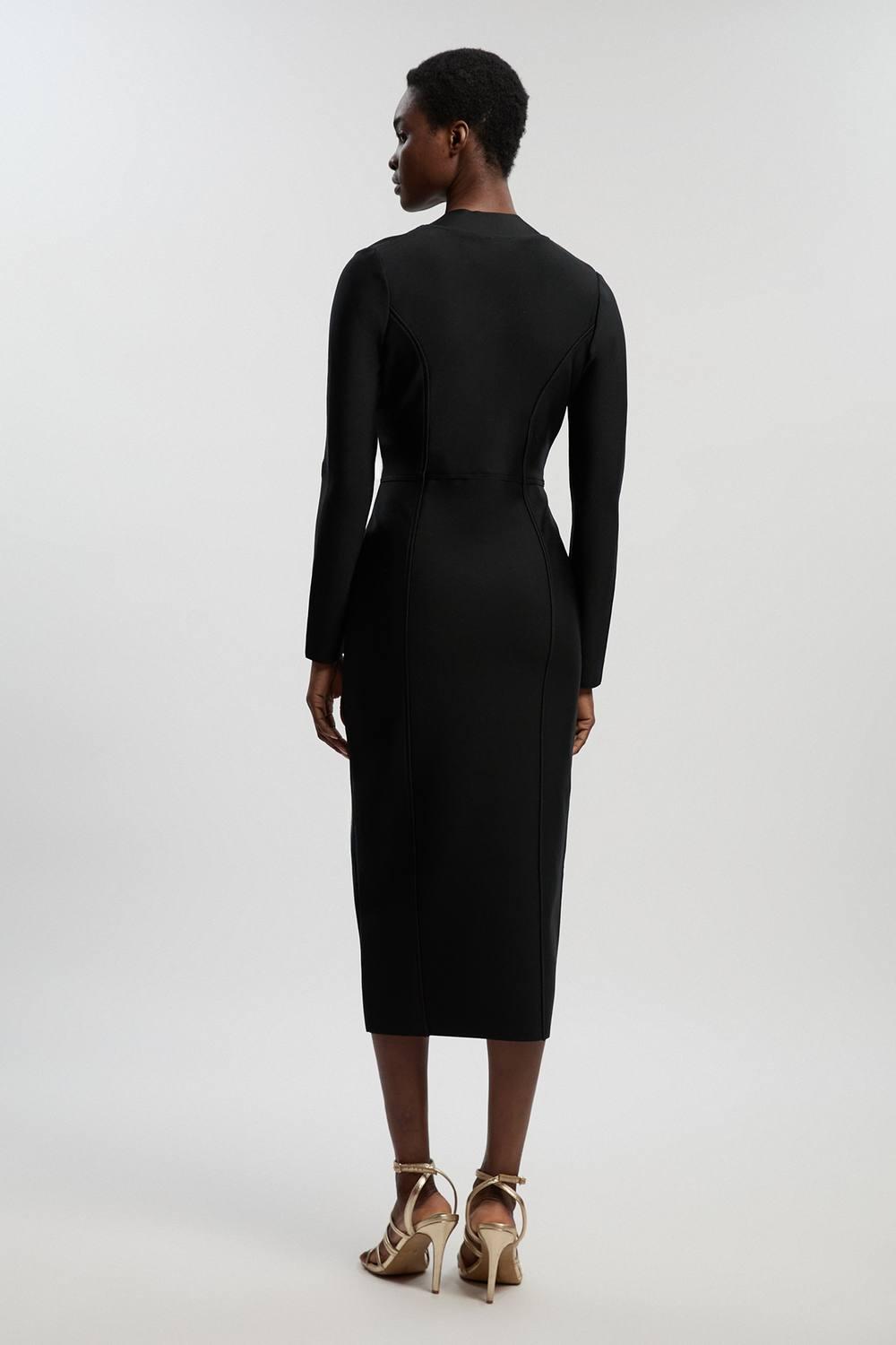 long sleeve bandage dress uk White Amelia Long Sleeve Bandage Dress