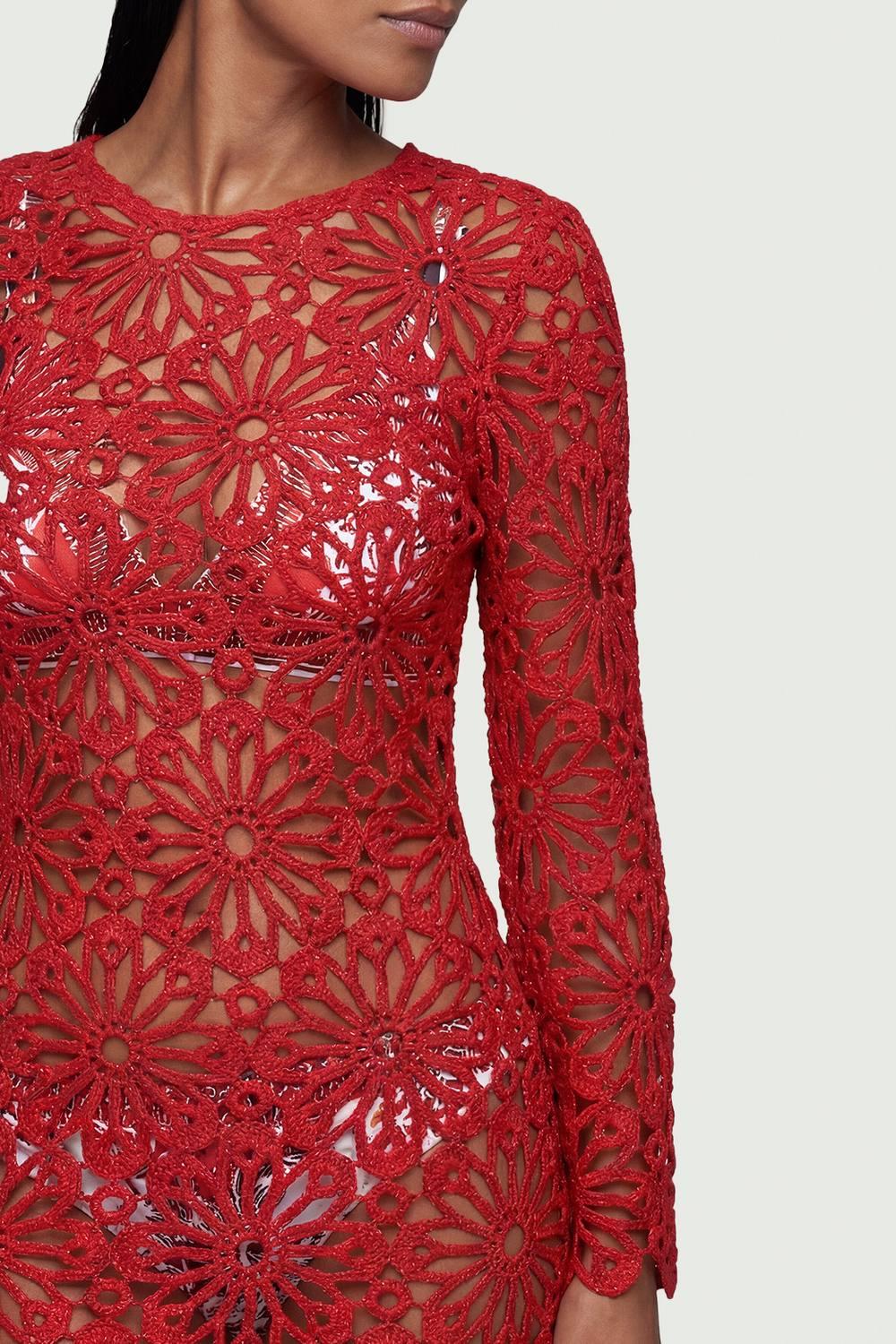 karen millen floral lace mini dress Karen Millen Fruit Print Tape Detail Long Sleeve Woven Mini Dress in Floral