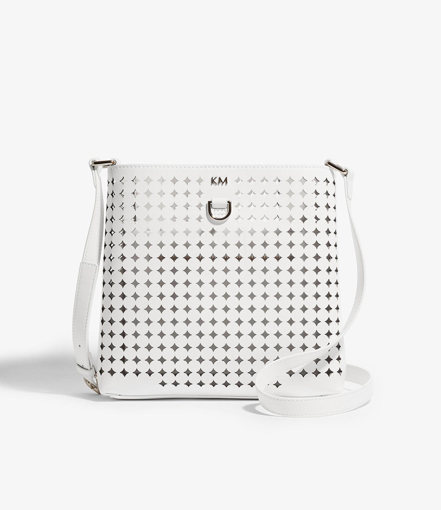 Lyst Karen Millen Perforated Cross Body Bag In White Karen Millen Women S White Perforated Cross Body Bag