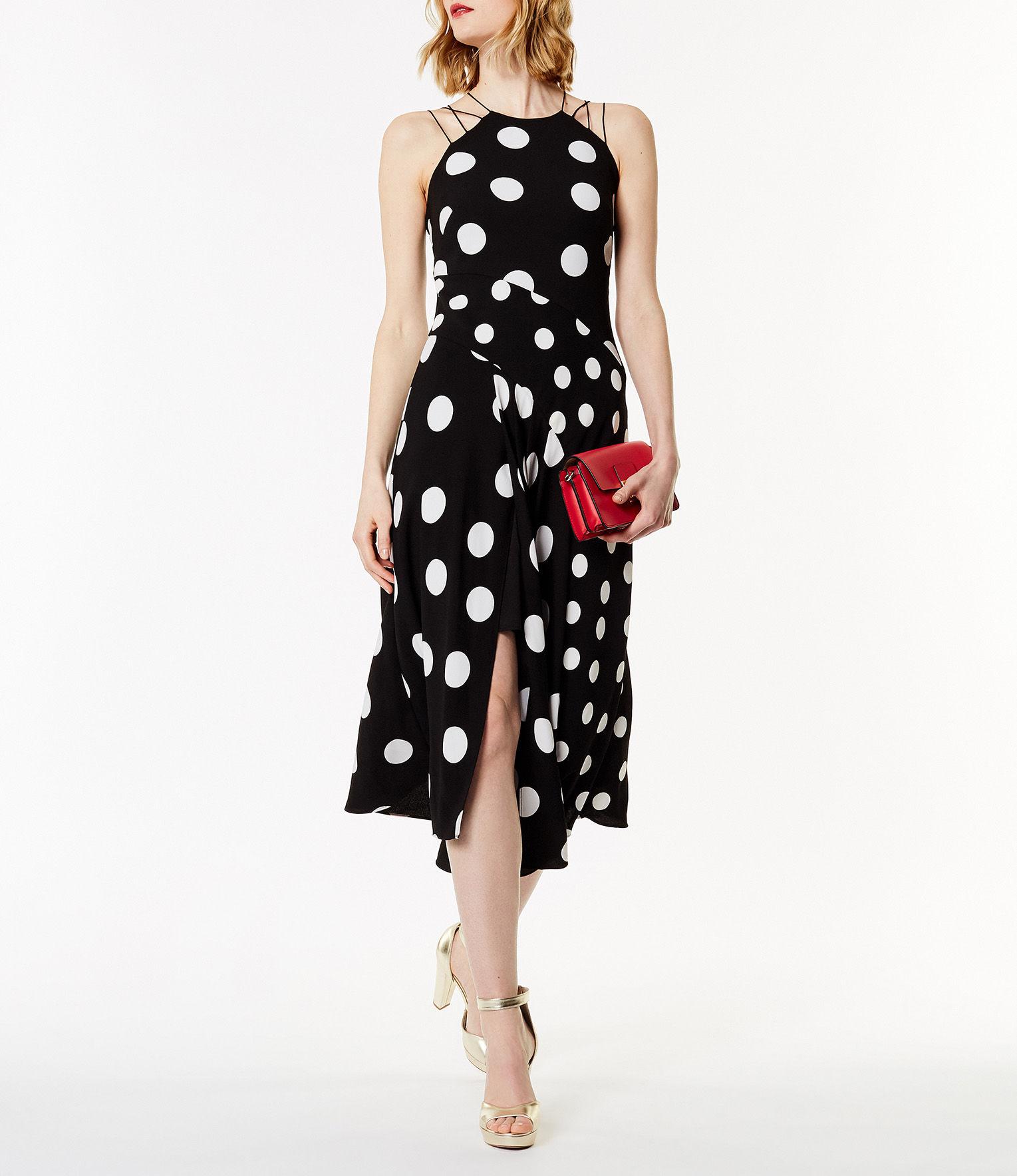 karen millen polka dot midi dress