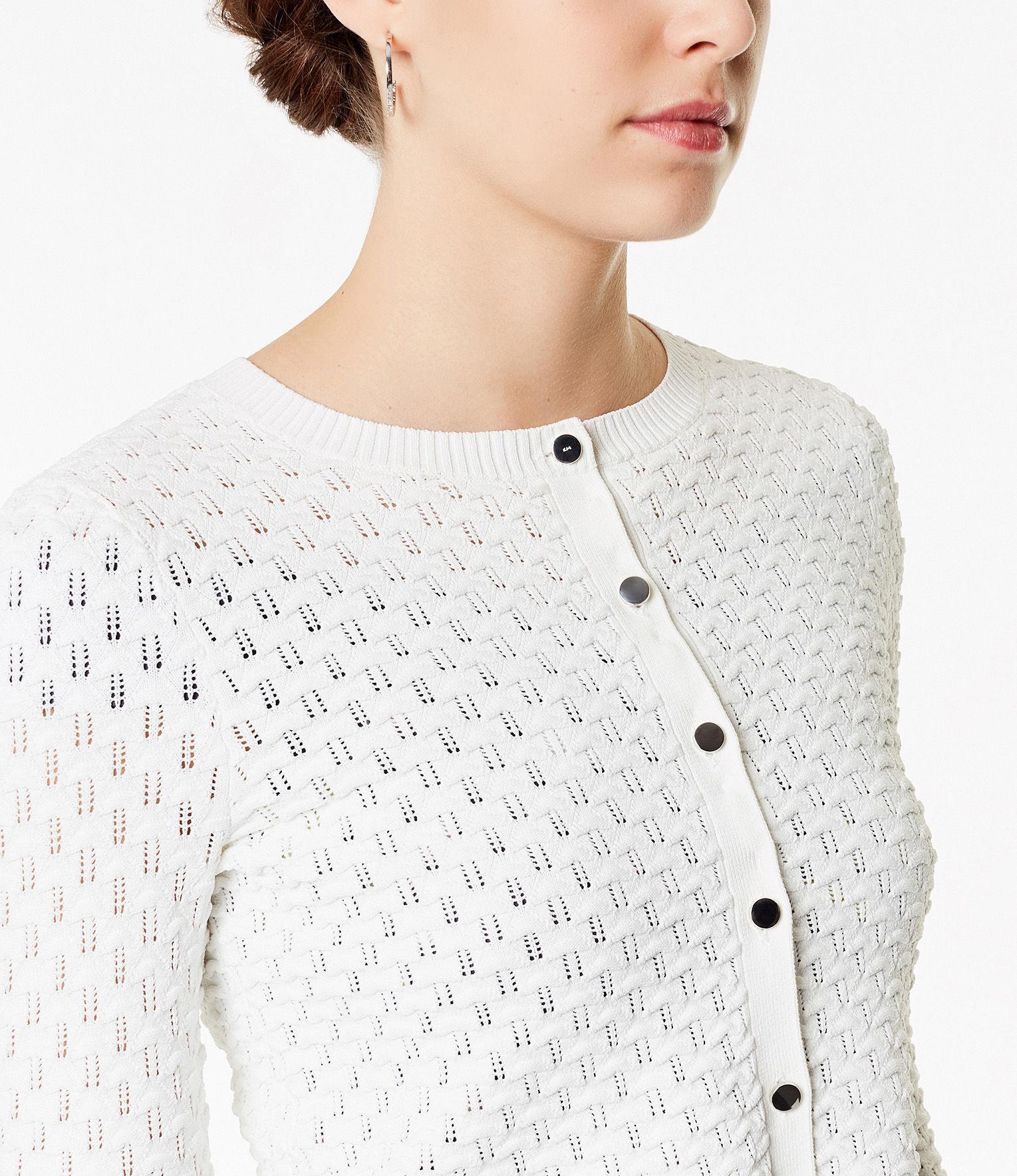 pointelle stitch cardigan