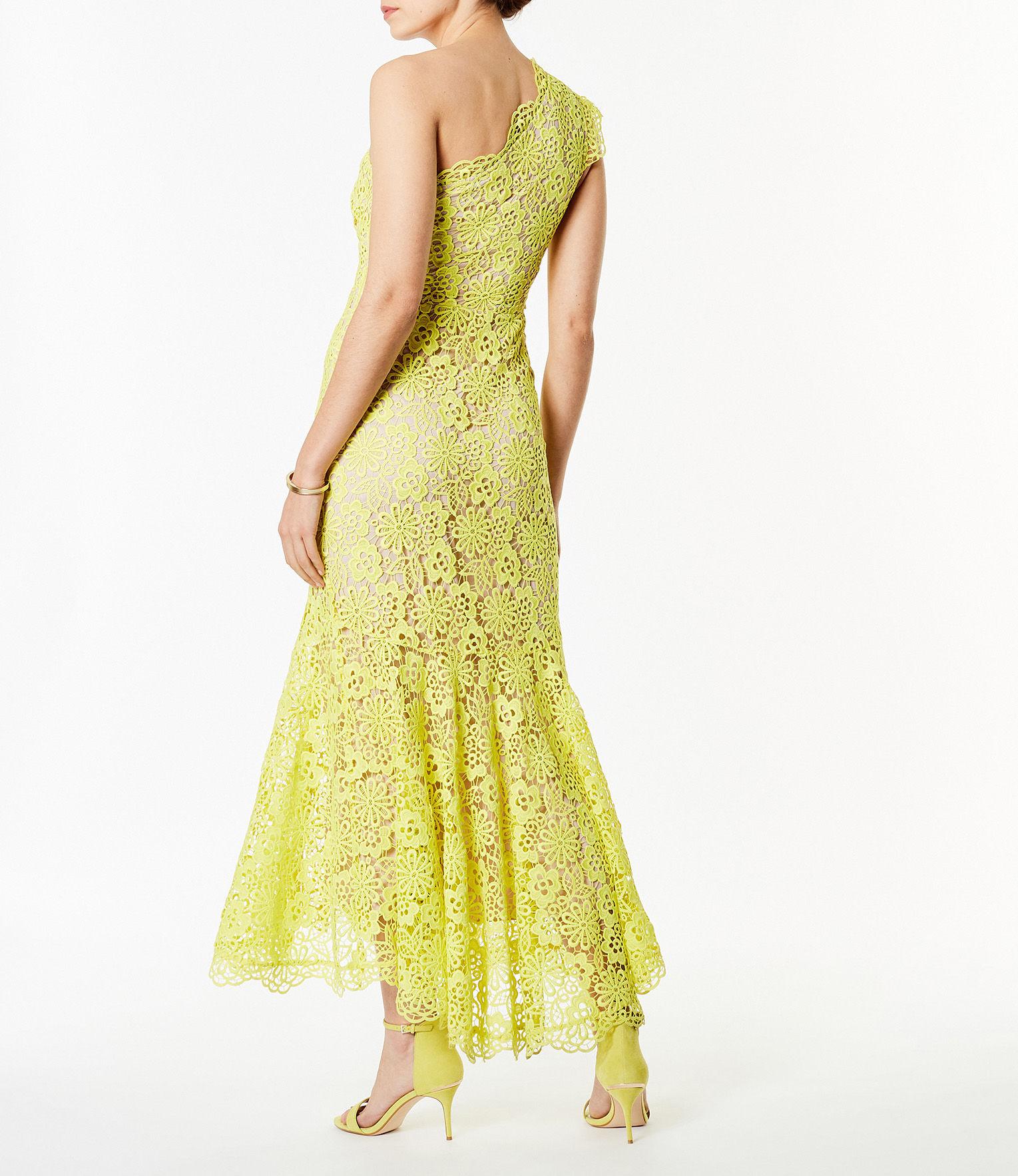 karen millen one shoulder lace dress