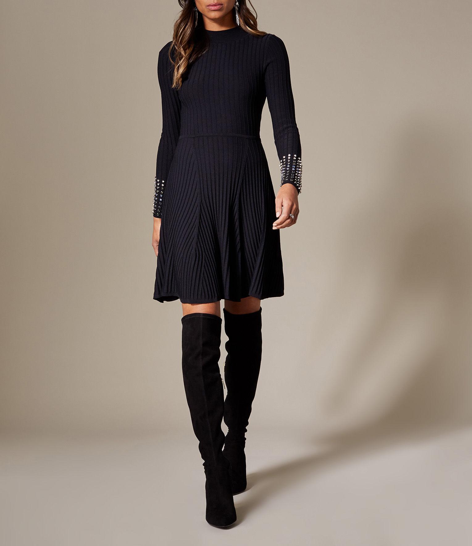 embellished cuff dress karen millen