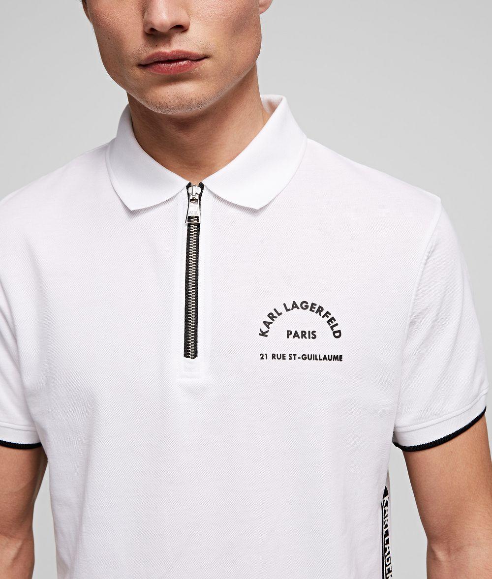 Karl Lagerfeld Cotton Rue St Guillaume Polo Shirt in White for Men Lyst