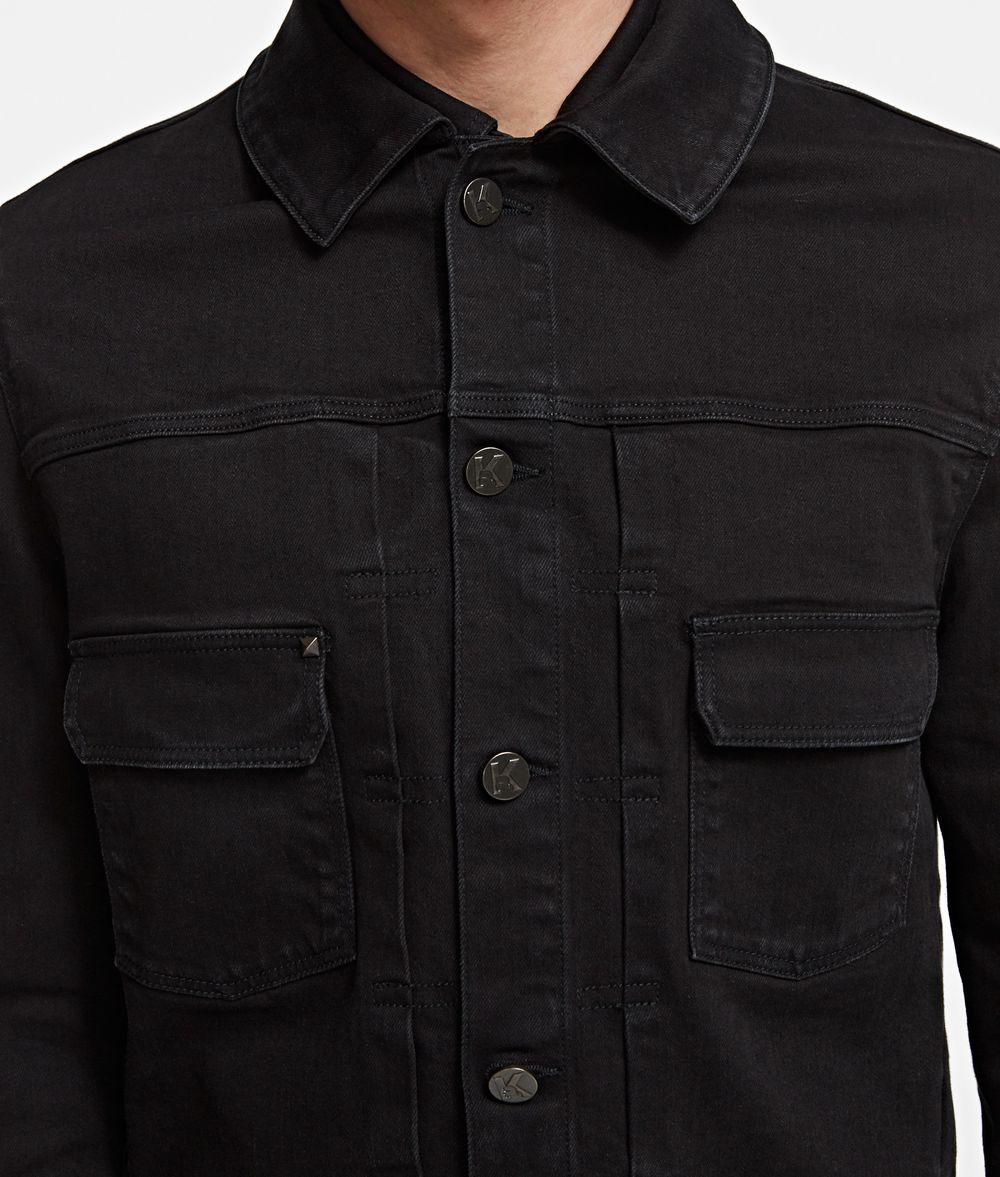 Karl Lagerfeld Logo Print Denim Jacket in Denim Black (Black) for Men ...