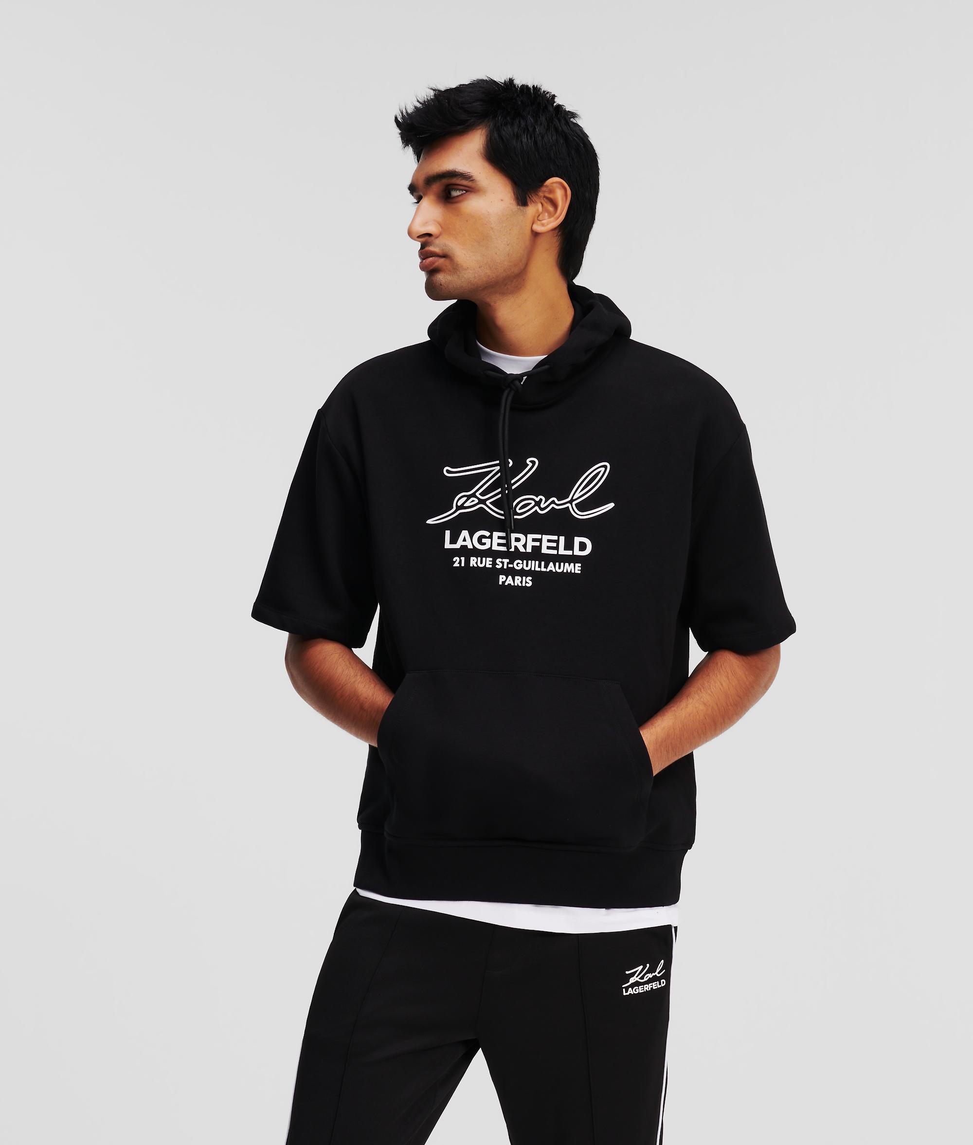 Black half sleeve hoodie hotsell