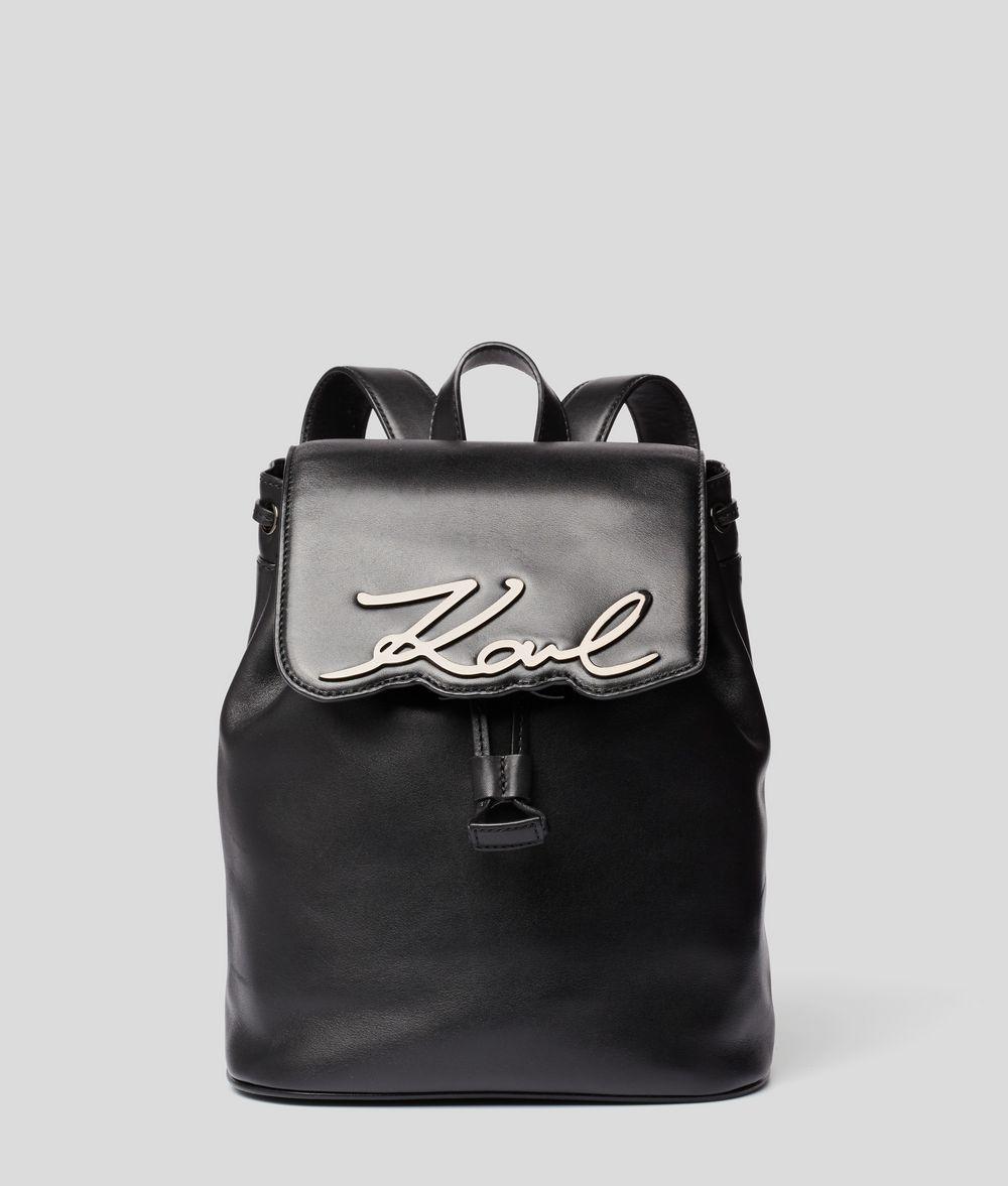 Karl Lagerfeld K/signature Leather Backpack in Black Lyst