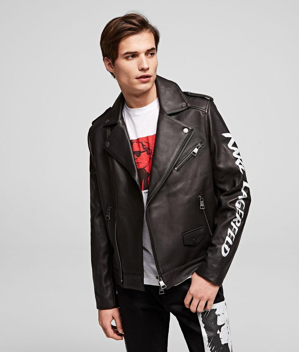 Karl Lagerfeld Karl Legend Leather Biker Jacket in Black for Men - Lyst