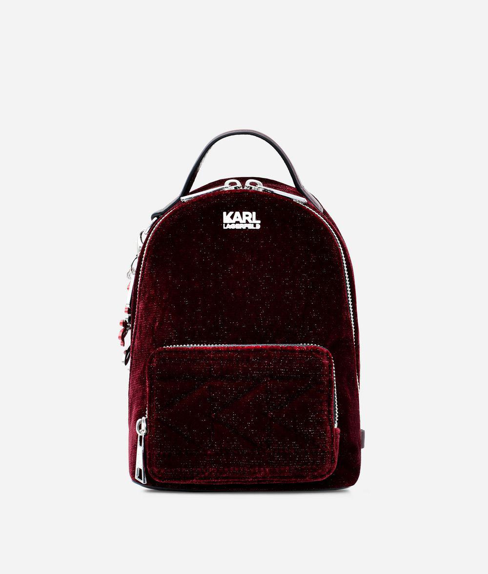 Karl Lagerfeld Karl X Kaia Glitter Velvet Mini Backpack Lyst