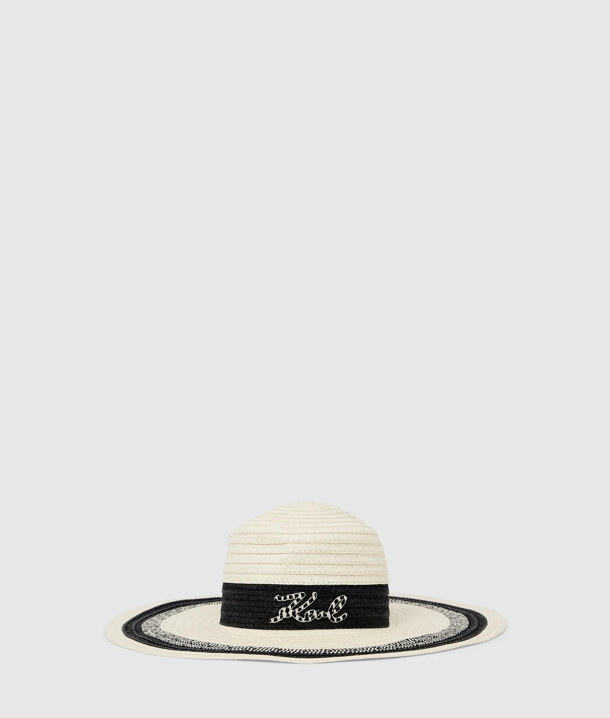 Karl Lagerfeld Natural Straw Hat with Cream Trim Karl Lagerfeld Choupette straw ears cap - Beige|91KW3402NATURALE main image 2