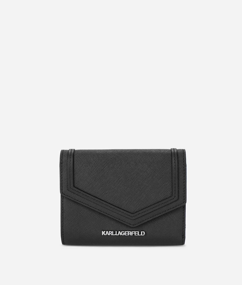 Karl Lagerfeld K/rocky Leather Fold Wallet in Black - Lyst