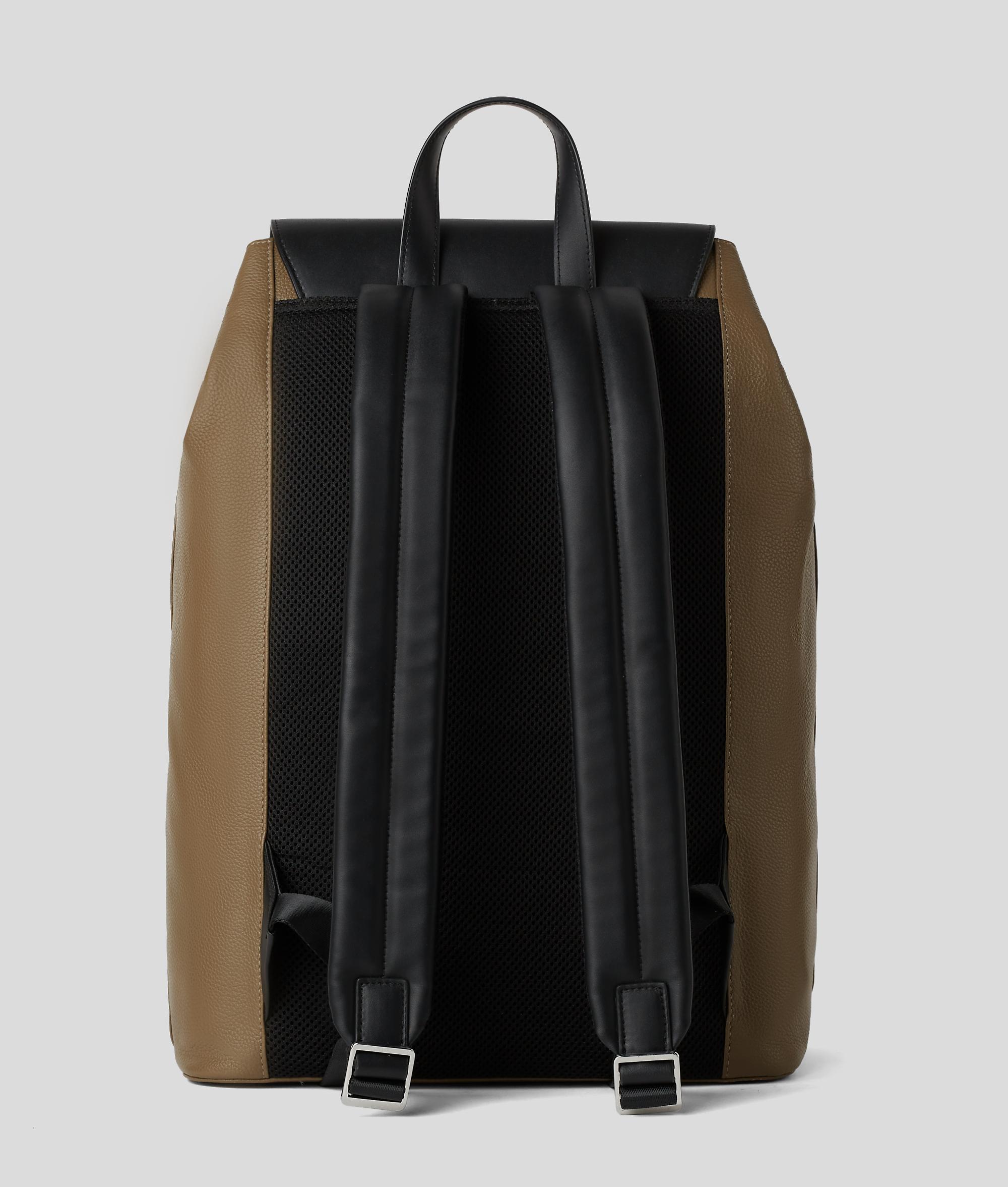Karl Lagerfeld Khaki and Brown Backpack K/Signature Nylon Backpack -Caramel - Europa Art main image 2