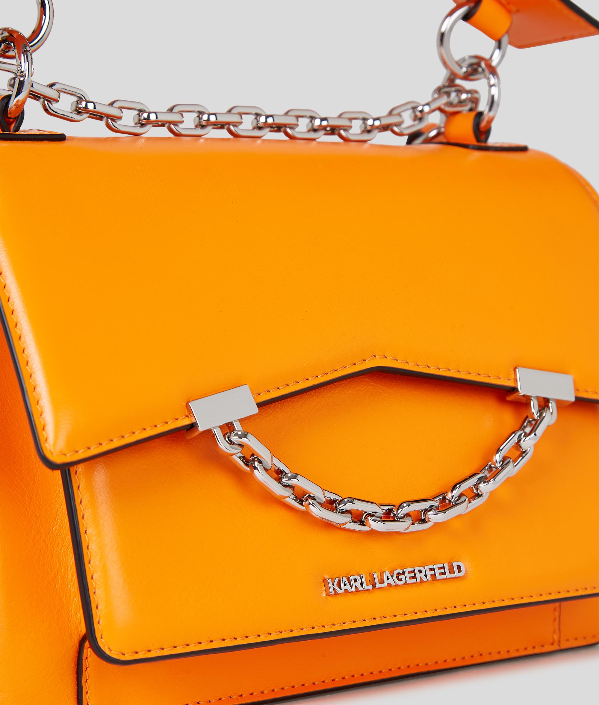 Karl Lagerfeld K seven Grain Leather Shoulder Bag in Orange Lyst UK