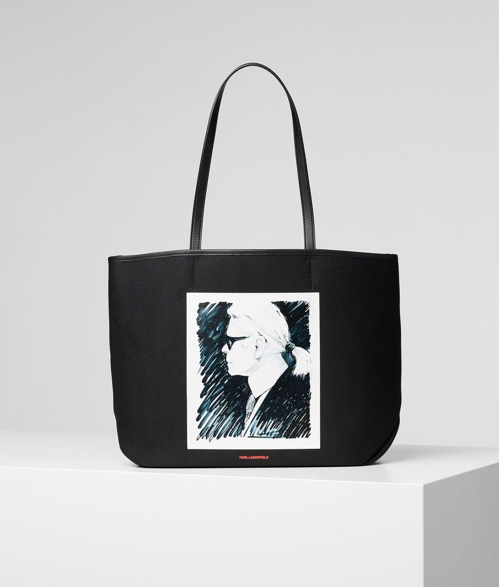 Karl Lagerfeld Karl Legend Canvas Tote in Black Lyst