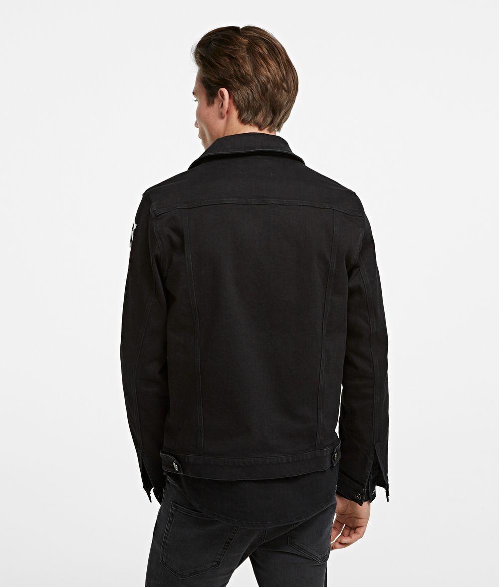 Karl Lagerfeld Logo Print Denim Jacket in Denim Black (Black) for Men ...