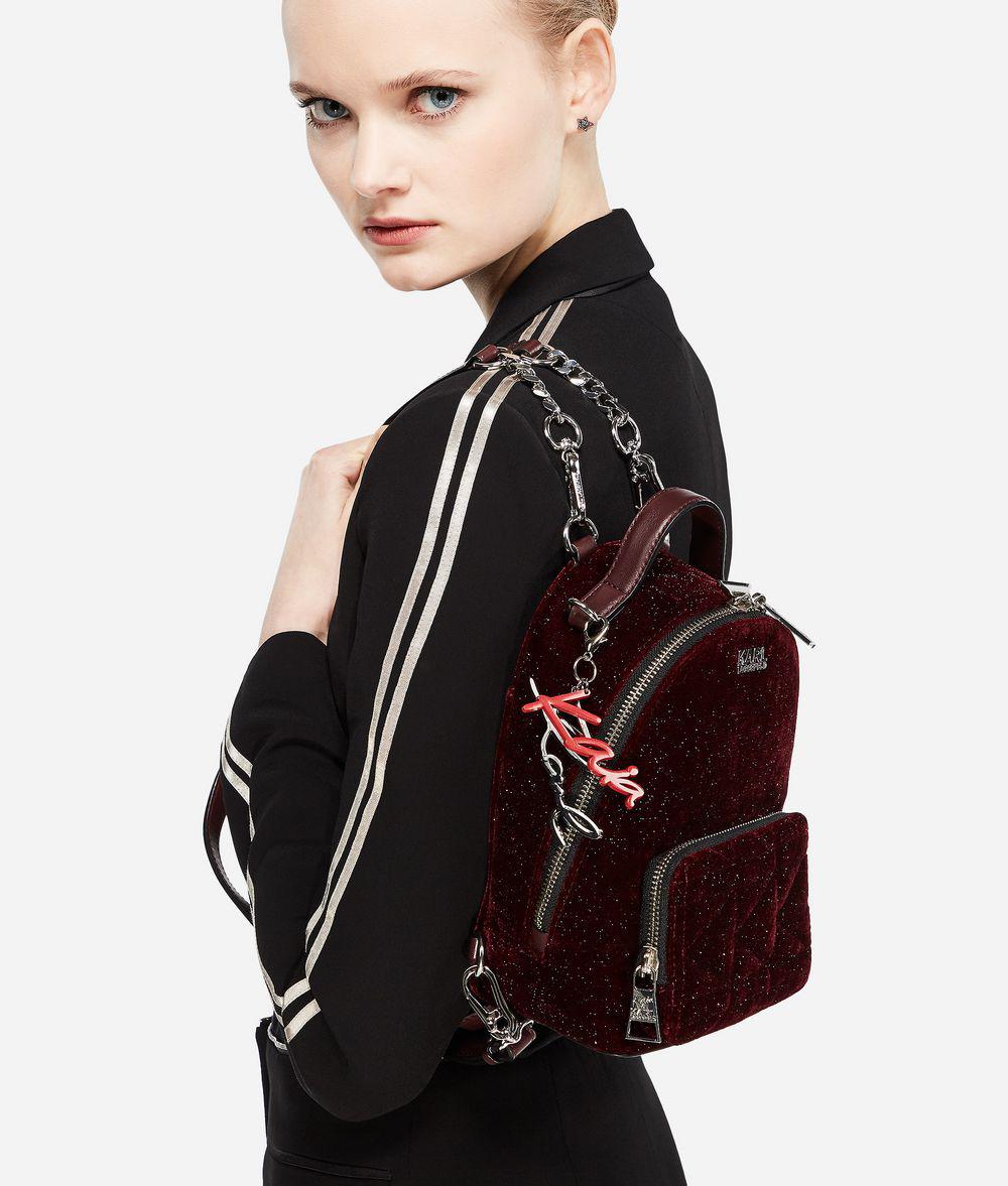 Karl Lagerfeld Karl X Kaia Glitter Velvet Mini Backpack Lyst