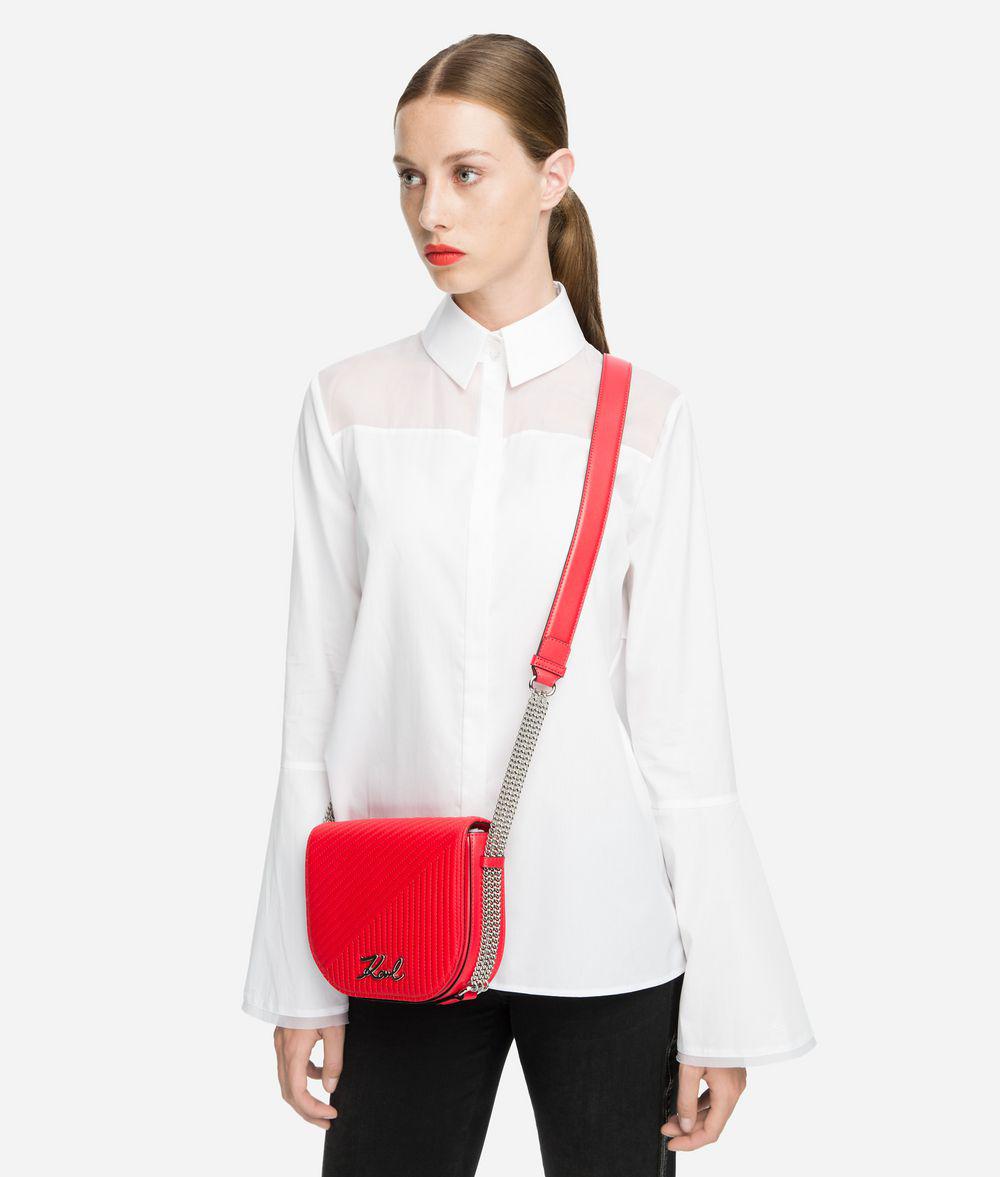 Karl Lagerfeld Leather K/signature Quilted Shoulder Bag in Red Lyst