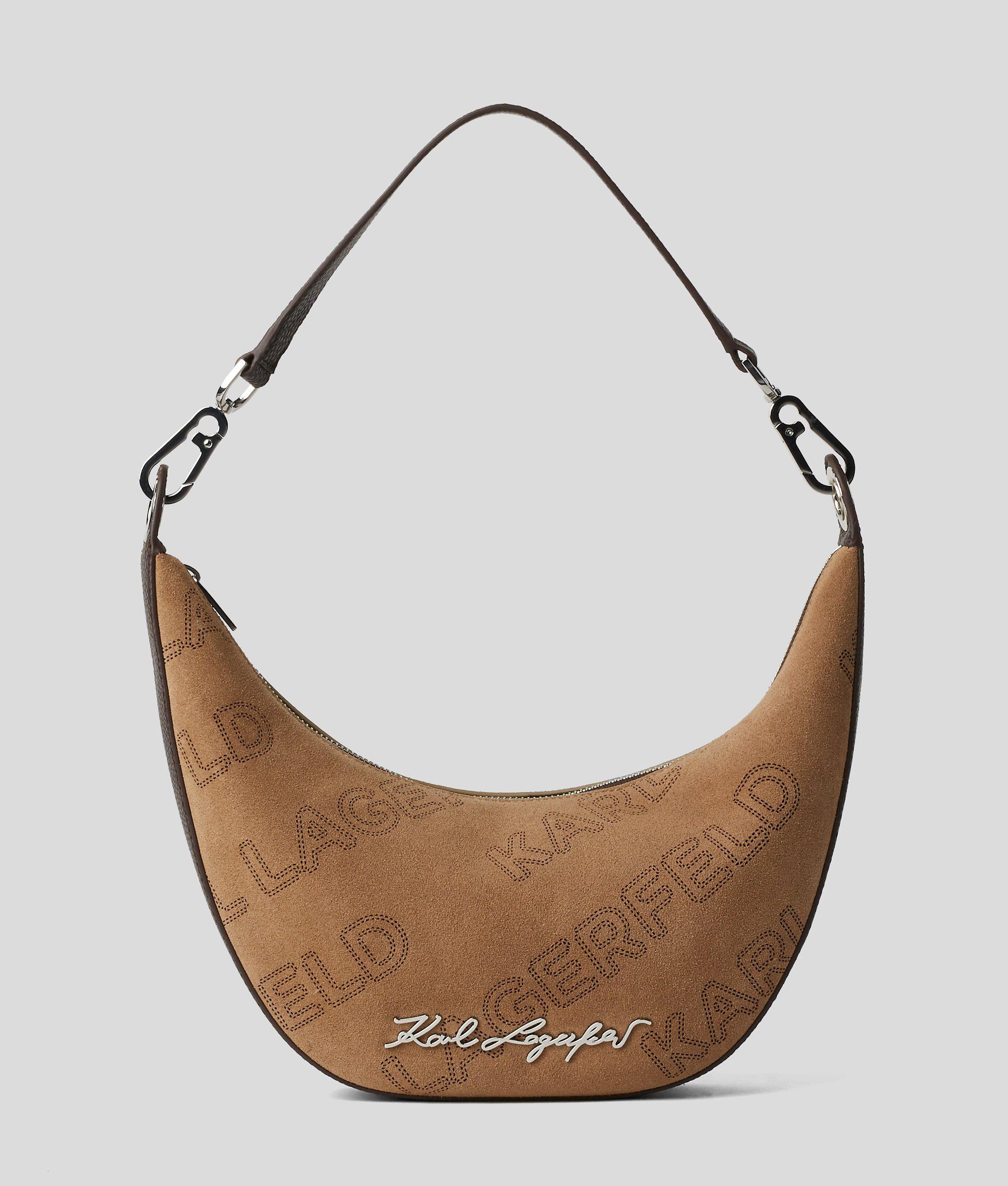 KARL LAGERFELD K/pebble Suede Hobo Bag in Brown | Lyst UK