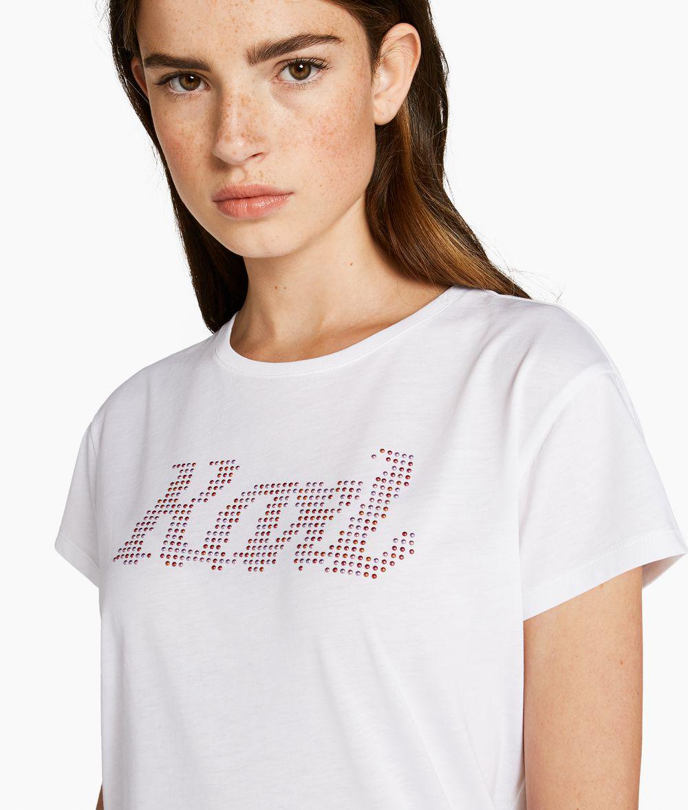 Karl Lagerfeld Cotton Karl Logo Dotted T-shirt in White - Lyst