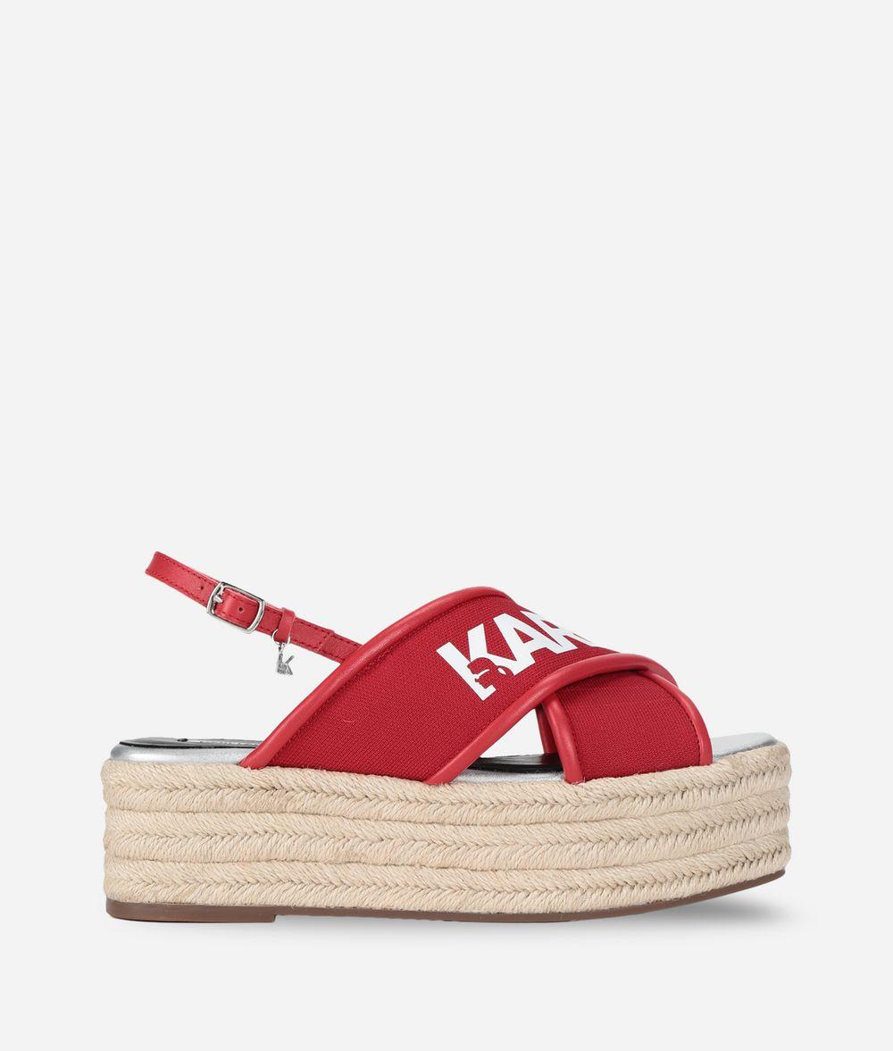 karl lagerfeld paris carin leather espadrille wedge sandals
