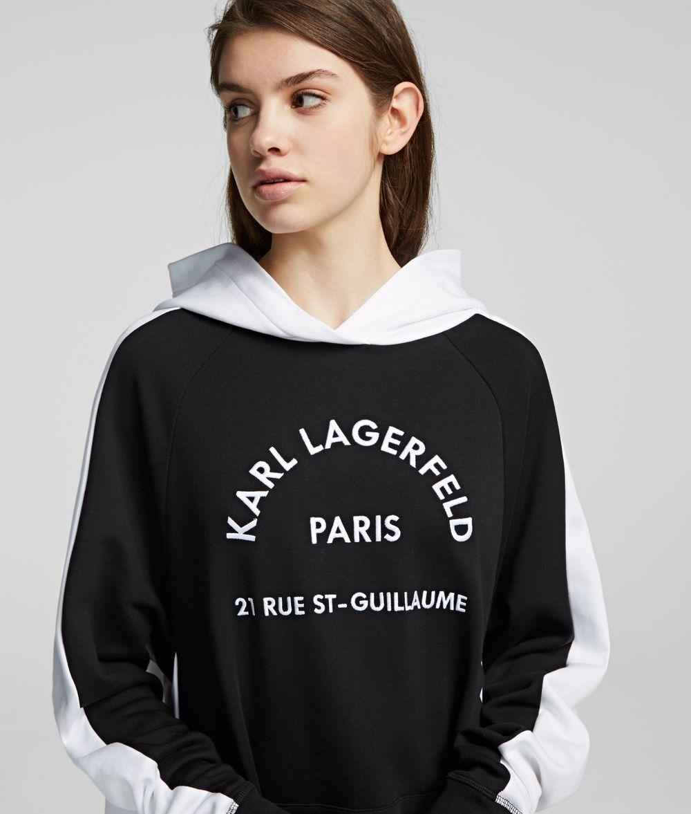 Karl Lagerfeld Cotton Rue St Guillaume Hoodie in Black - Lyst