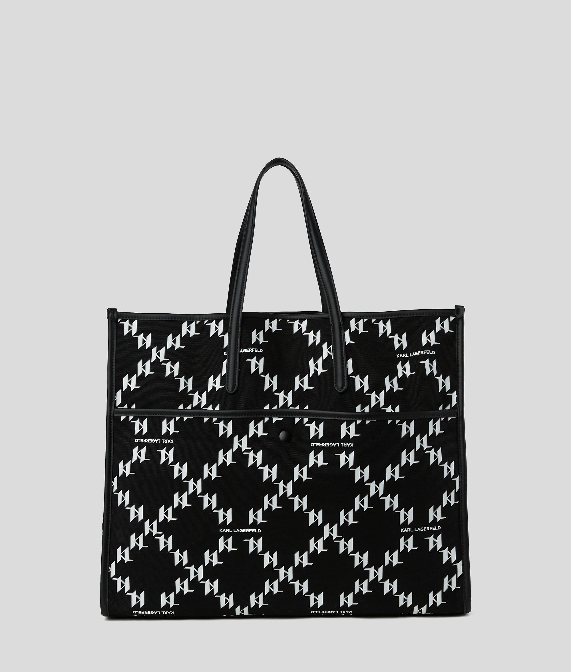 Karl Lagerfeld Kl Monogram Shopper in Black Lyst UK