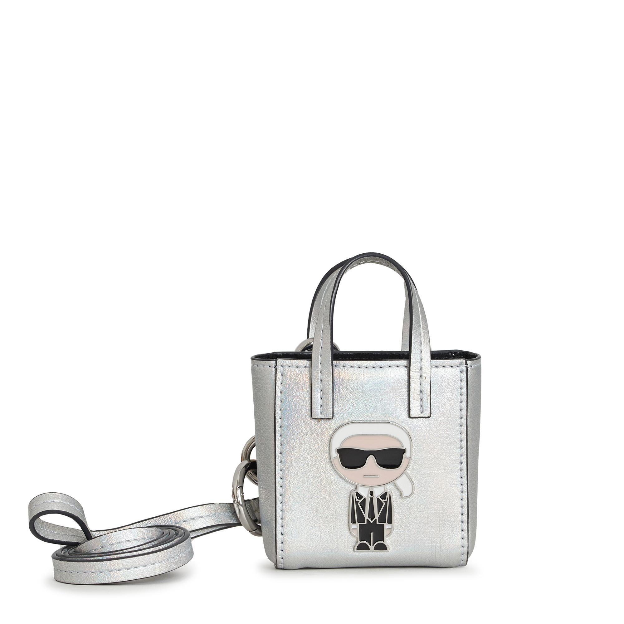 Karl Lagerfeld Leather Karl Mini Bag On Lanyard in Metallic - Lyst