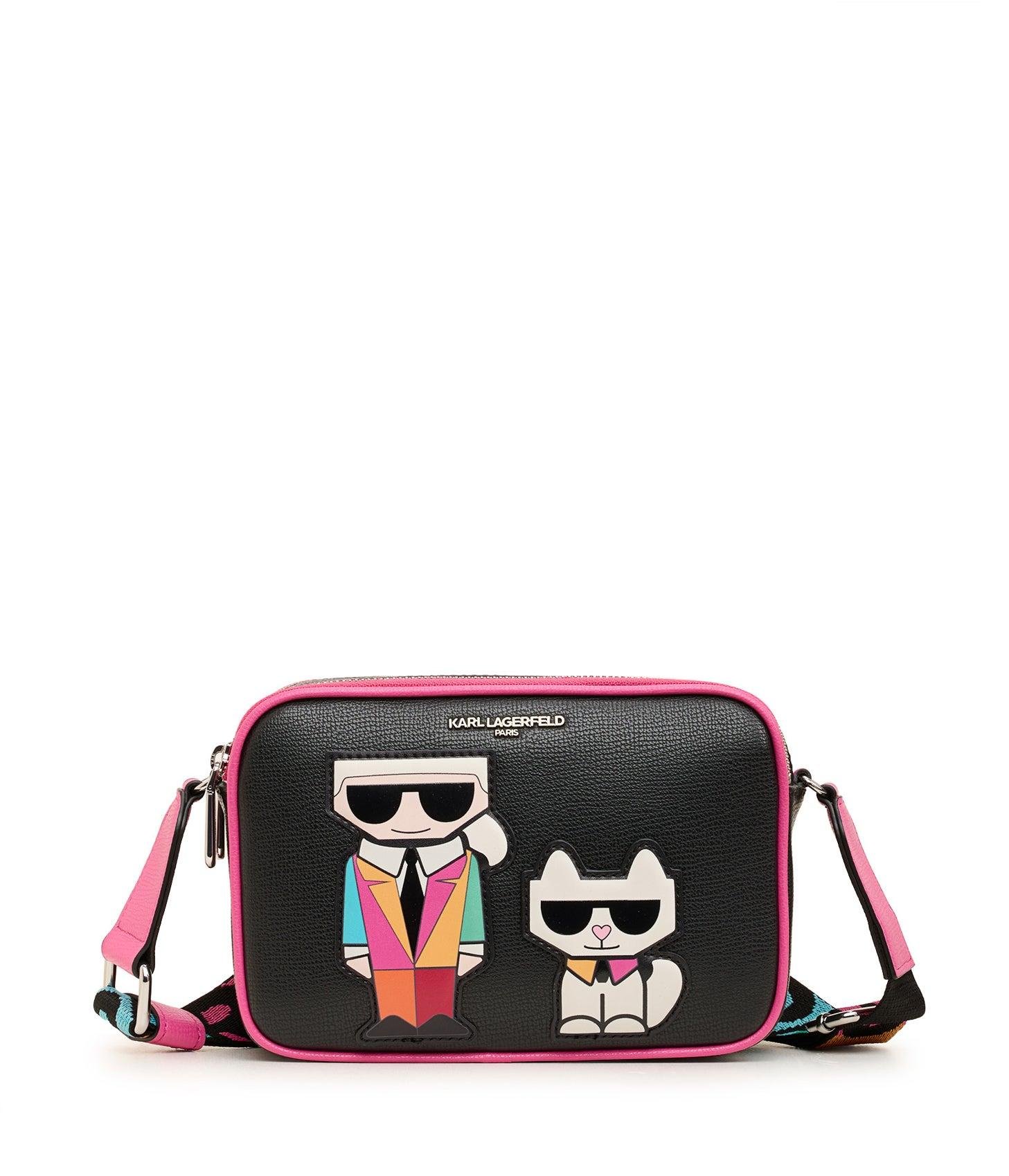 Karl Lagerfeld, Women's Maybelle Camera Crossbody Bag, Black/pink, Size