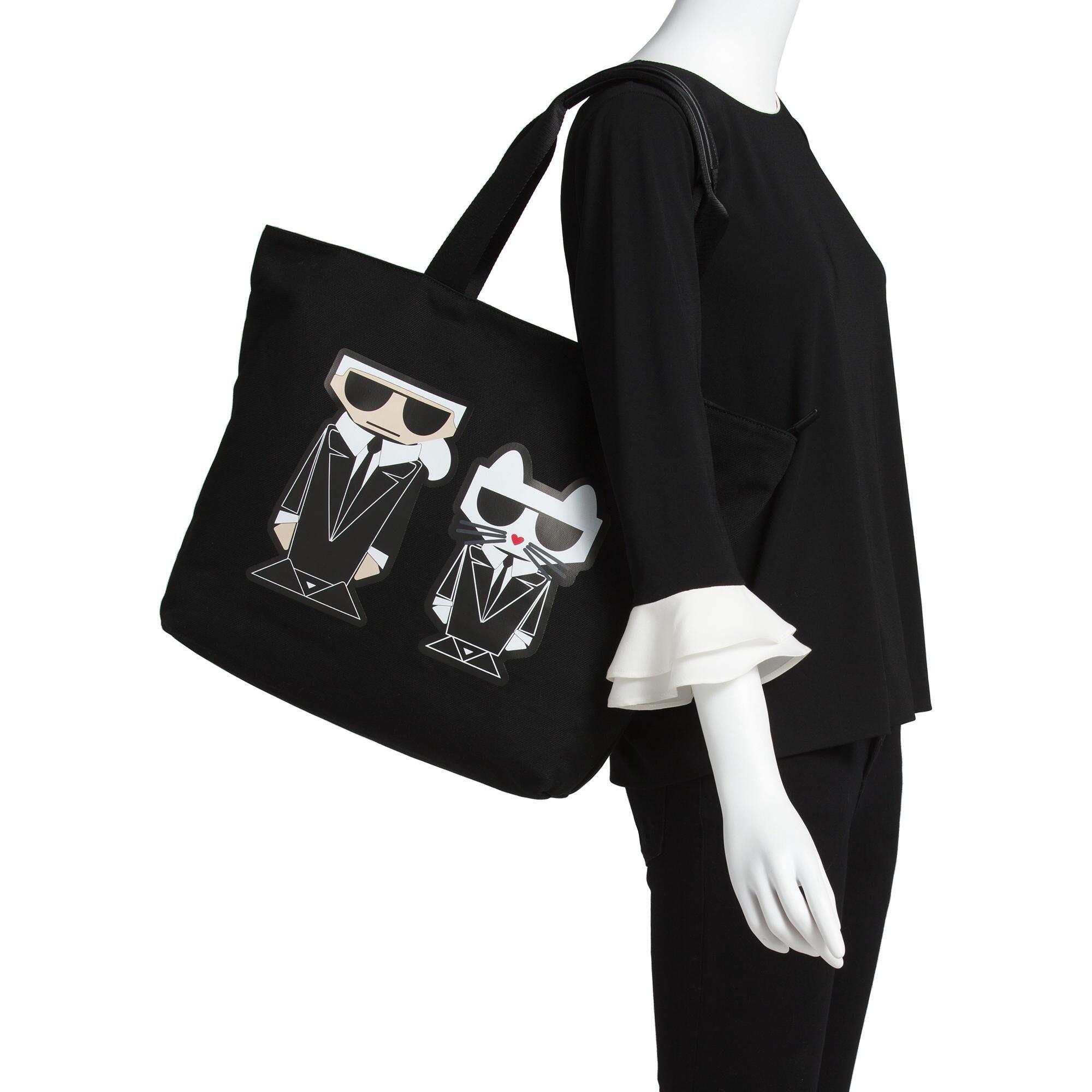 Karl Lagerfeld Paris Women/'s Kristen Canvas Tote Bag